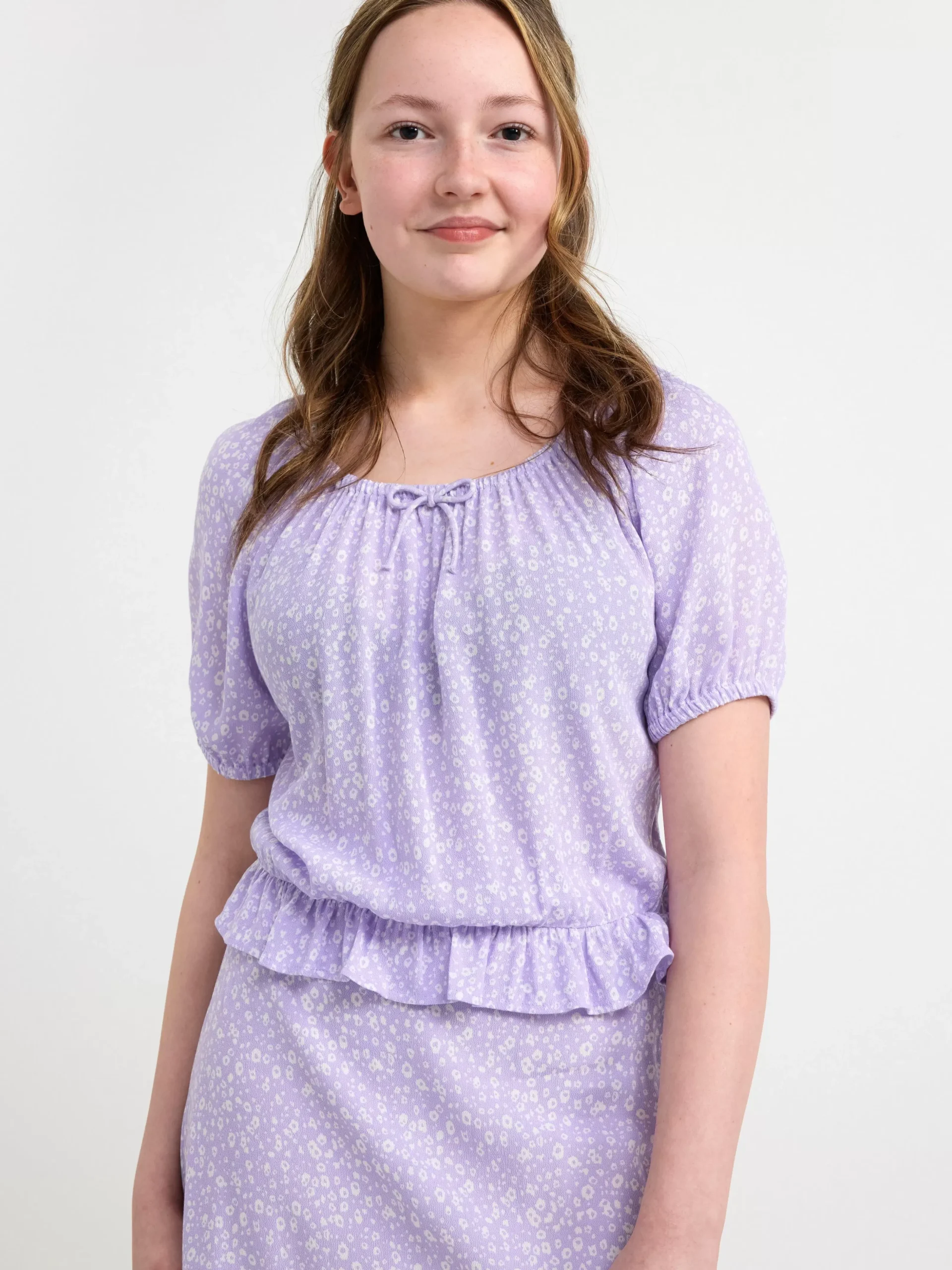 Toppar & T-Shirts>Lindex Blus Med Puffarm Light Lilac