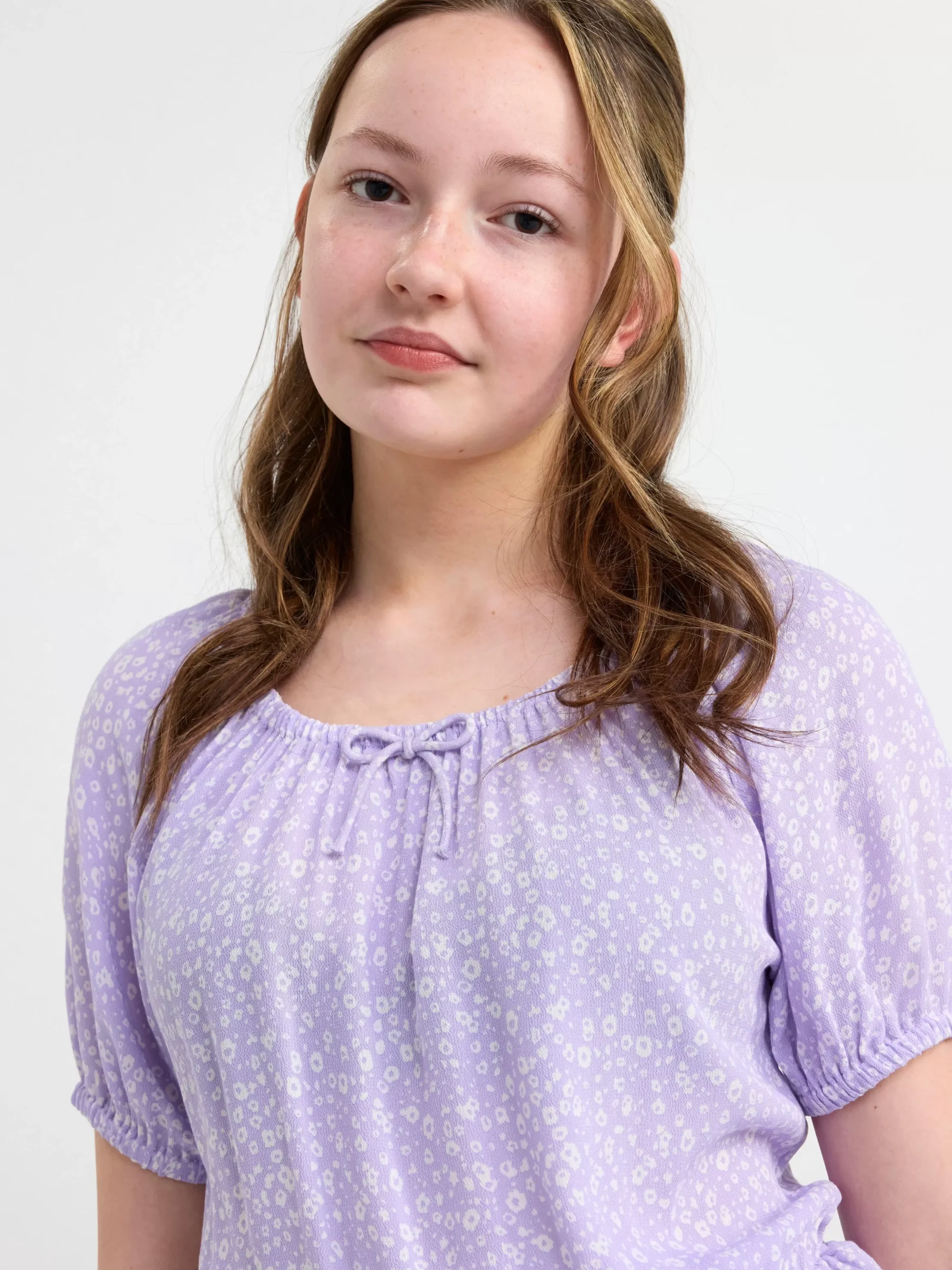 Toppar & T-Shirts>Lindex Blus Med Puffarm Light Lilac