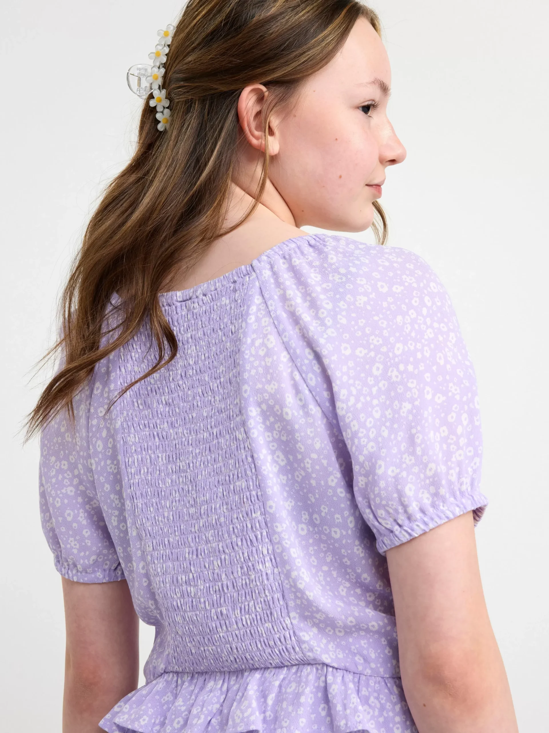 Toppar & T-Shirts>Lindex Blus Med Puffarm Light Lilac