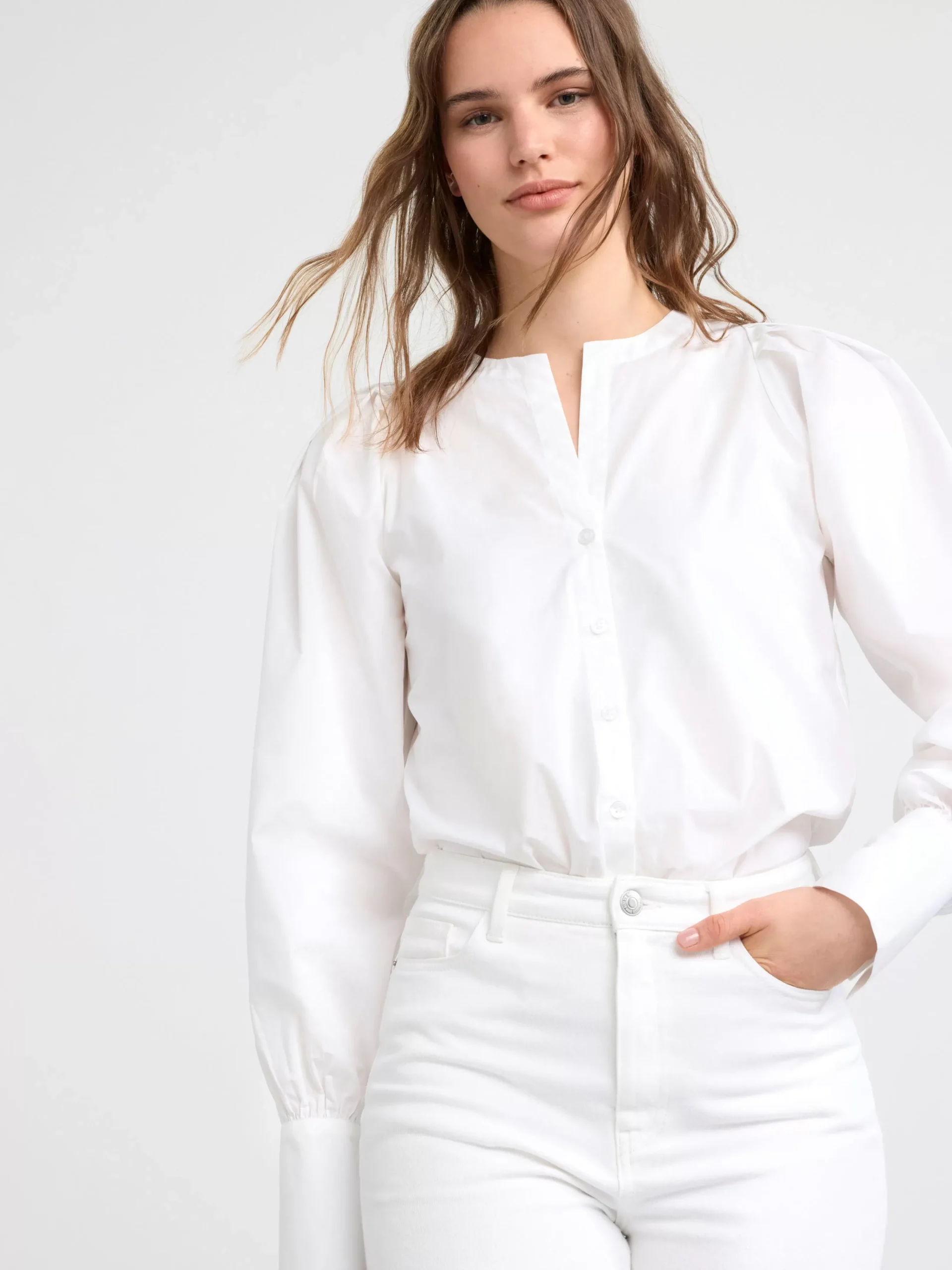 Blusar & Skjortor>Lindex Blus Med Puffarm White