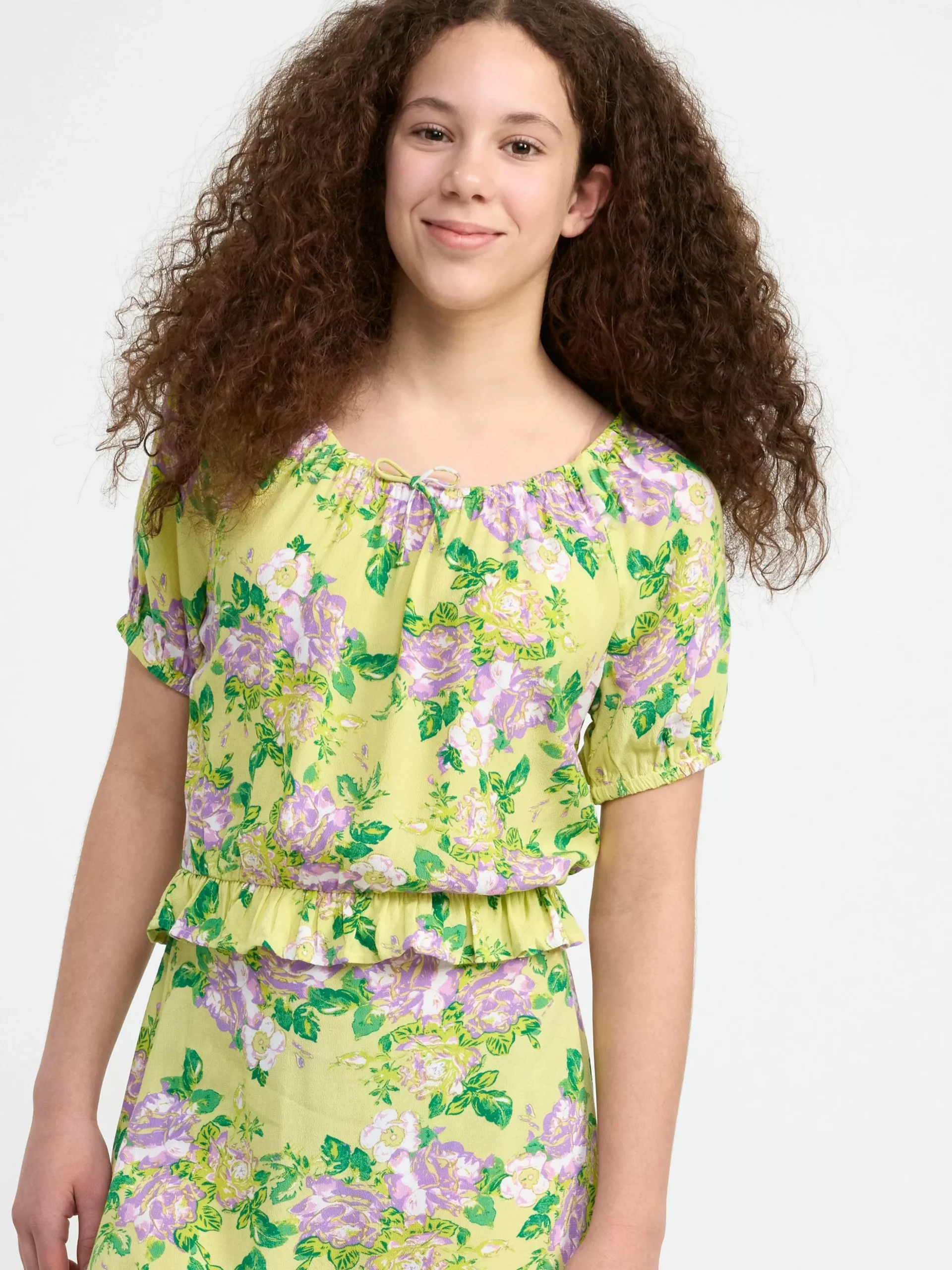 Toppar & T-Shirts>Lindex Blus Med Puffarm Light Lime