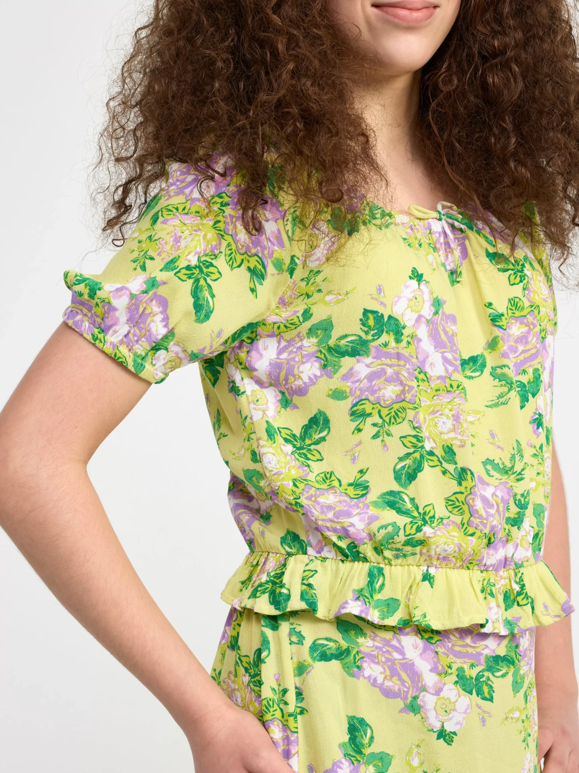 Toppar & T-Shirts>Lindex Blus Med Puffarm Light Lime