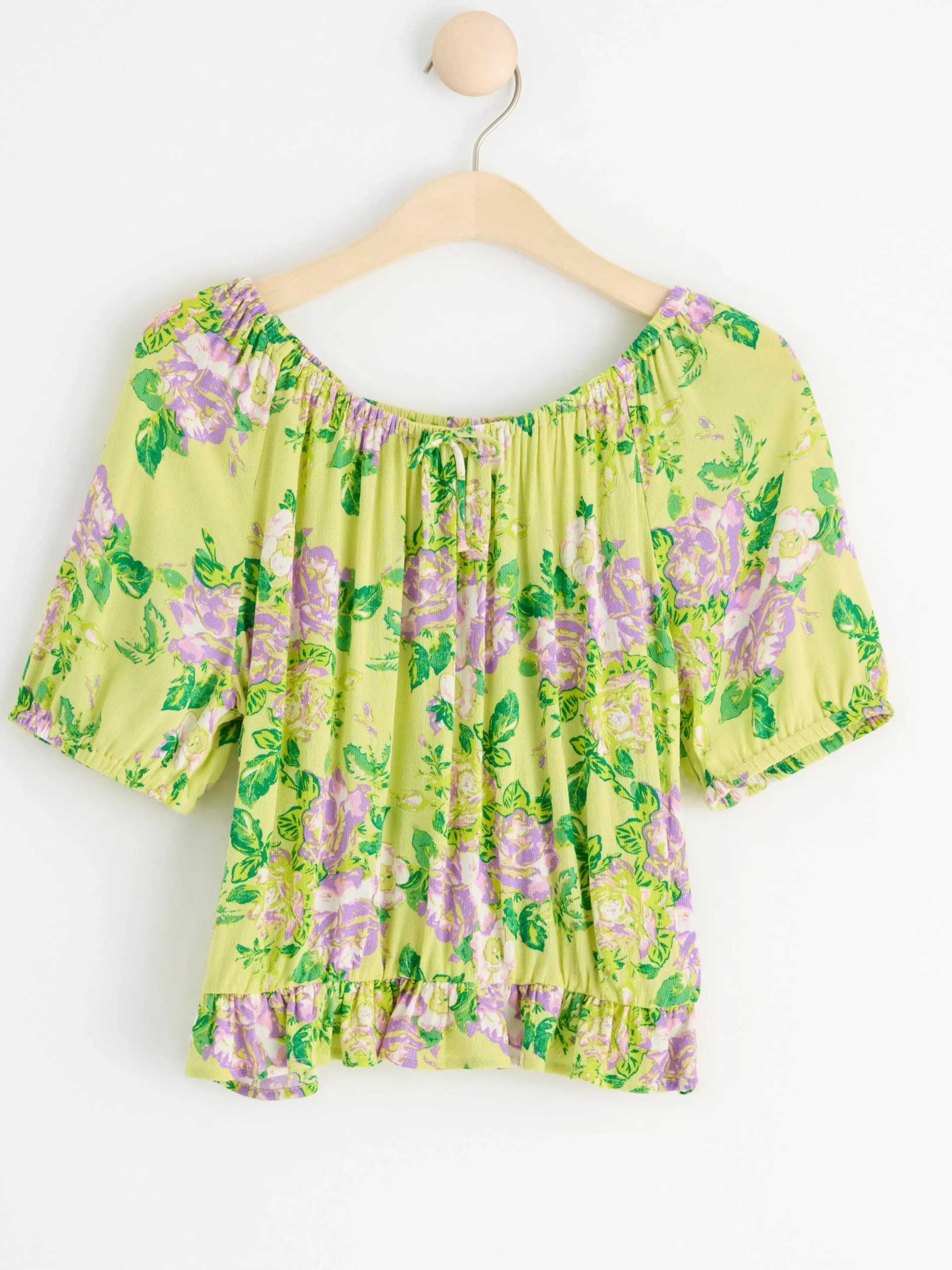 Toppar & T-Shirts>Lindex Blus Med Puffarm Light Lime