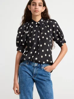 Blusar & Skjortor>Lindex Blus Med Puffarm Black