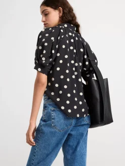 Blusar & Skjortor>Lindex Blus Med Puffarm Black