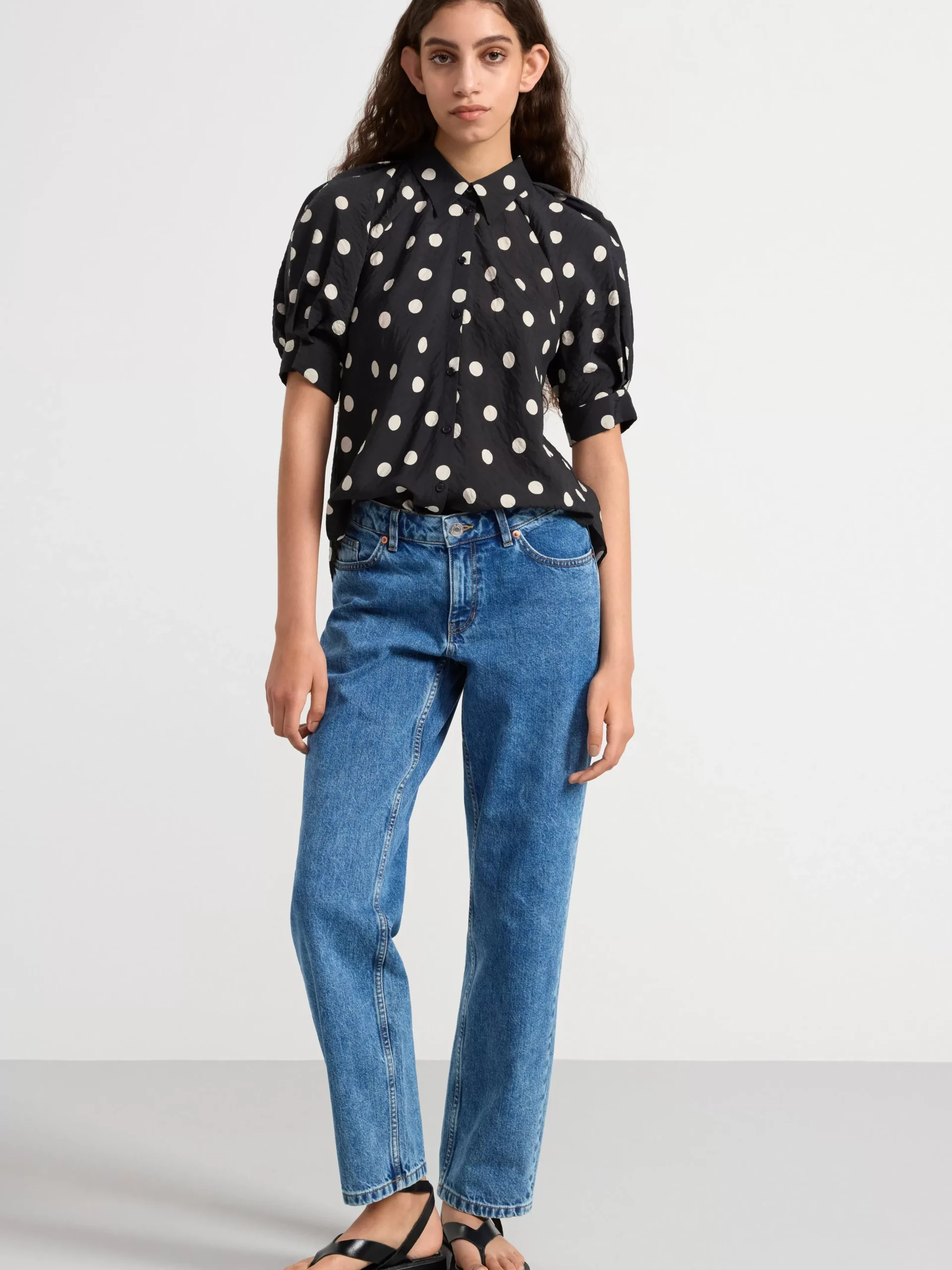 Blusar & Skjortor>Lindex Blus Med Puffarm Black