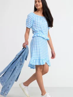 Toppar & T-Shirts>Lindex Blus Med Puffarm Light Dusty Blue