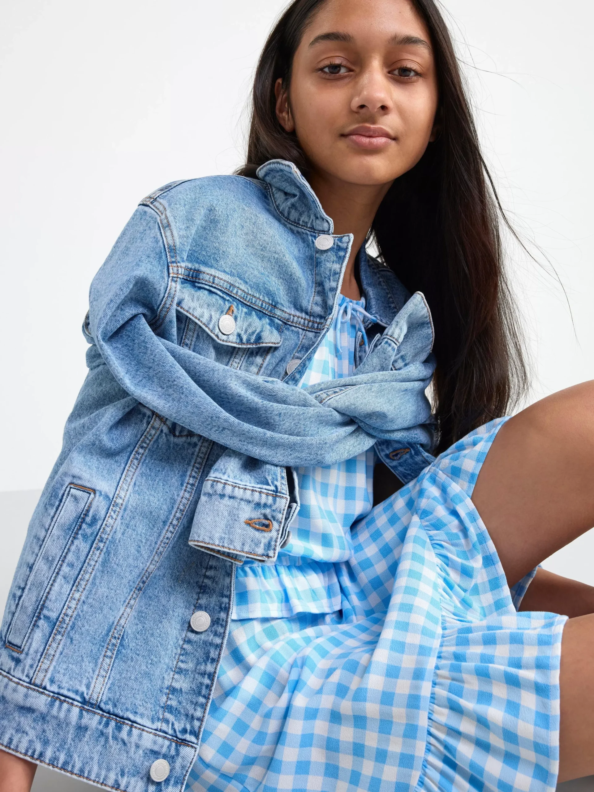 Toppar & T-Shirts>Lindex Blus Med Puffarm Light Dusty Blue