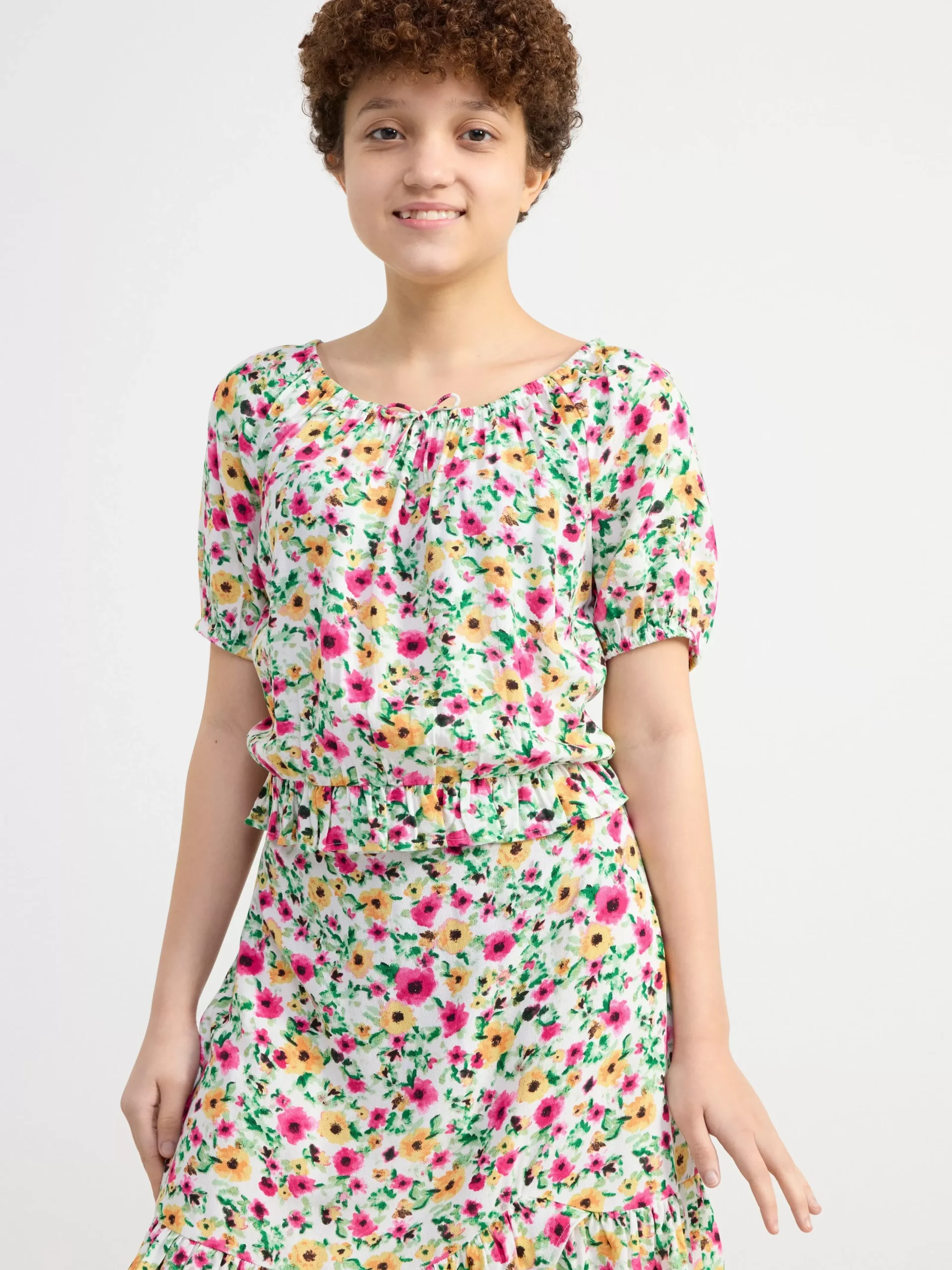 Toppar & T-Shirts>Lindex Blus Med Puffarm Light Dusty White