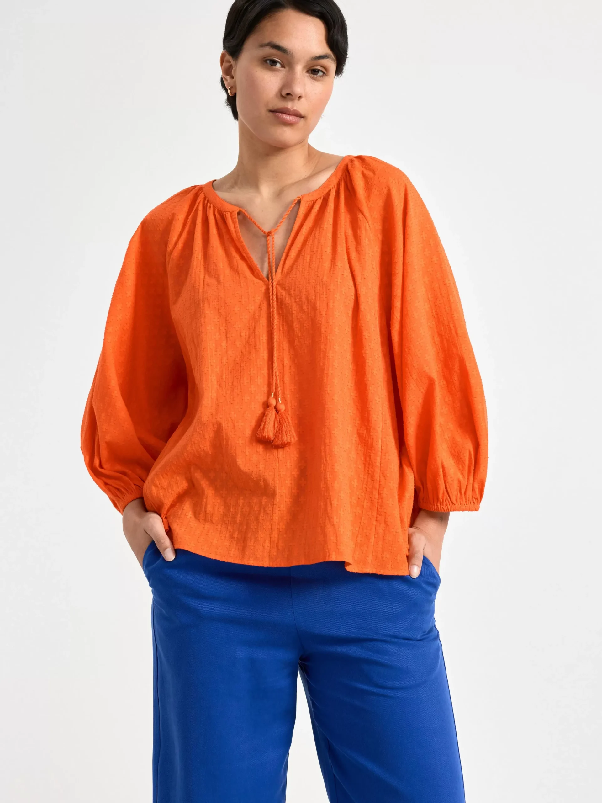 Blusar & Skjortor>Lindex Blus Med Tofsar Orange