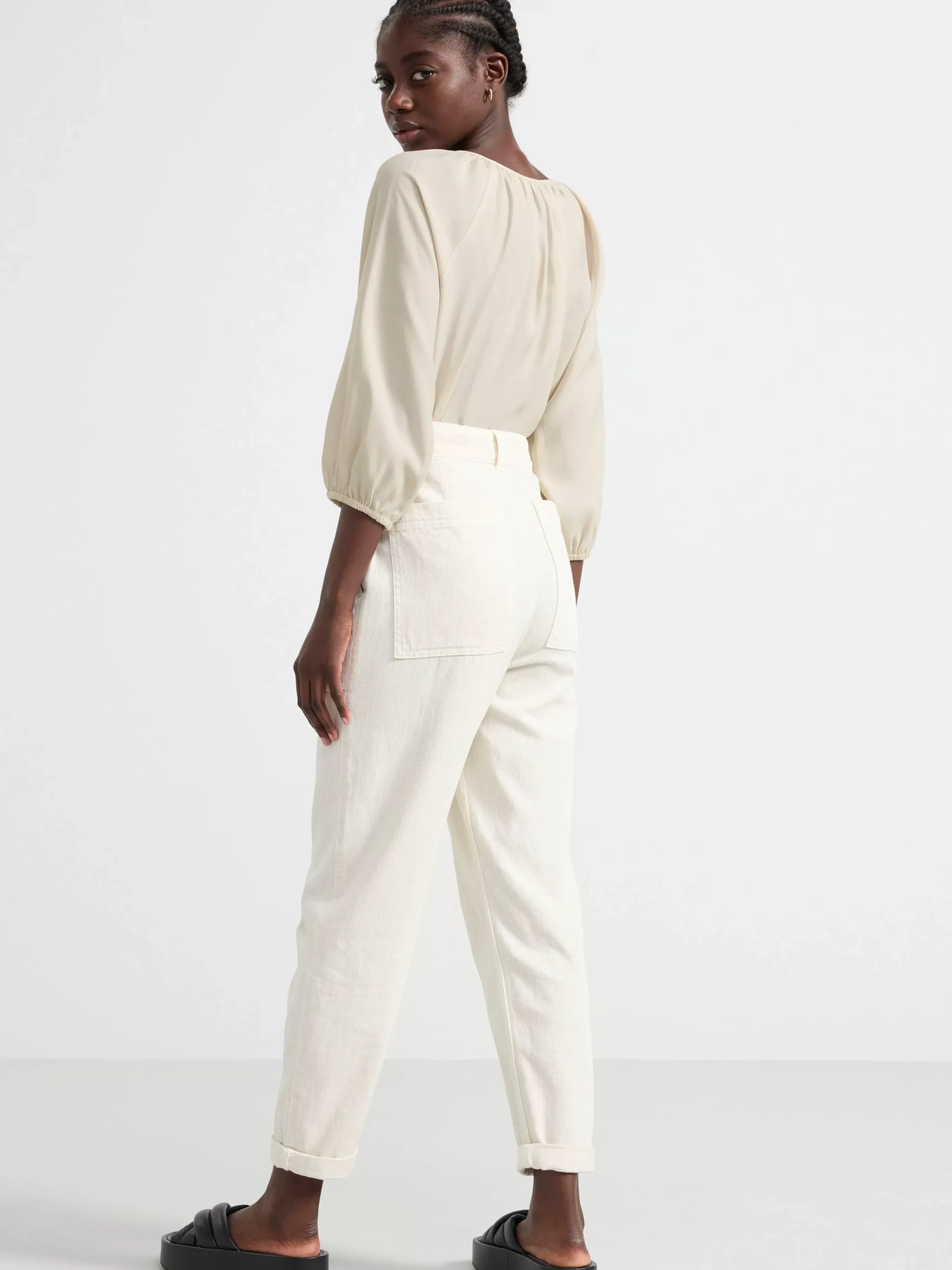 Blusar & Skjortor>Lindex Blus Med Trekvartsarm Light Beige