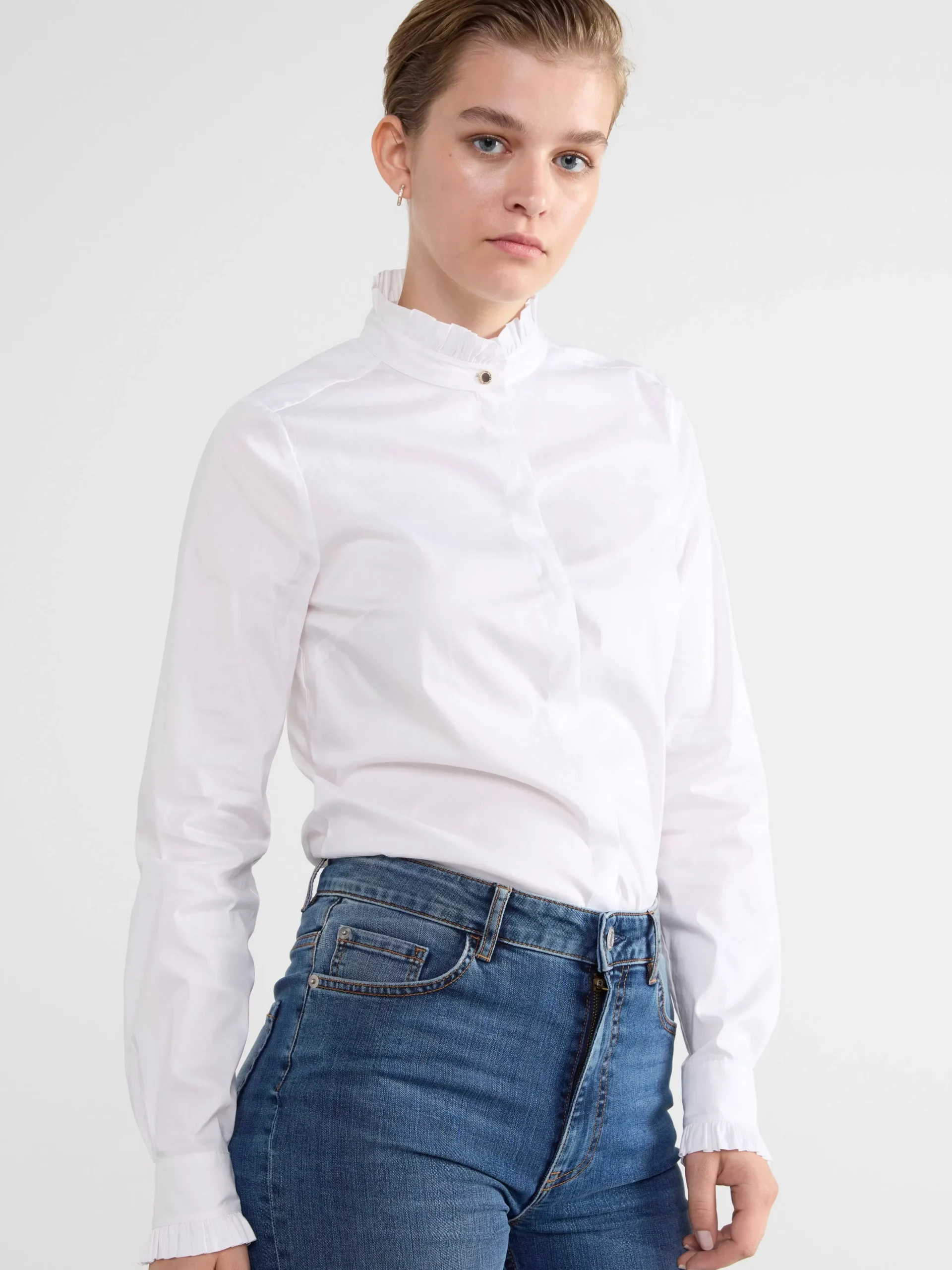 Blusar & Skjortor>Lindex Blus Med Volangdetaljer White