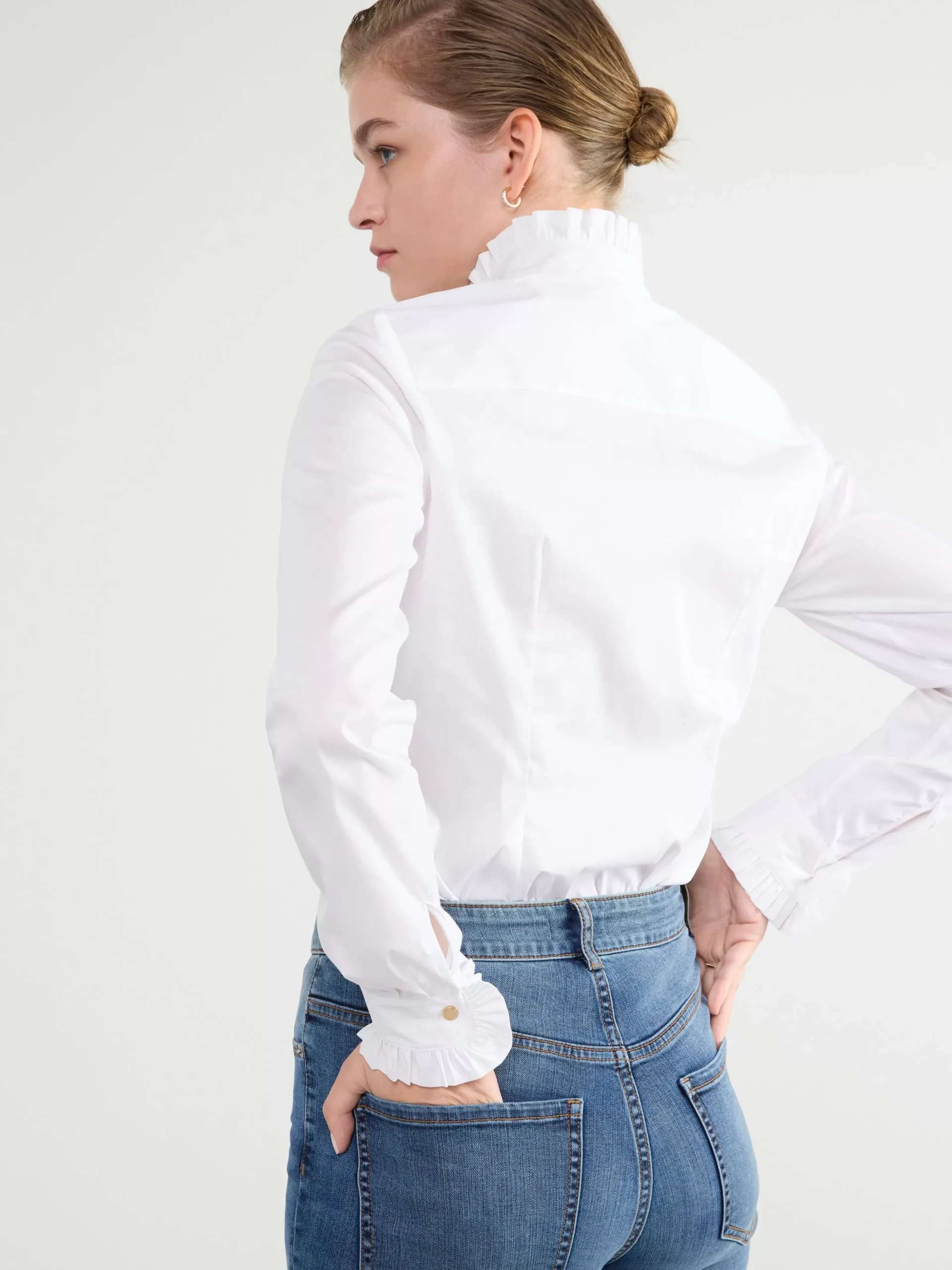 Blusar & Skjortor>Lindex Blus Med Volangdetaljer White