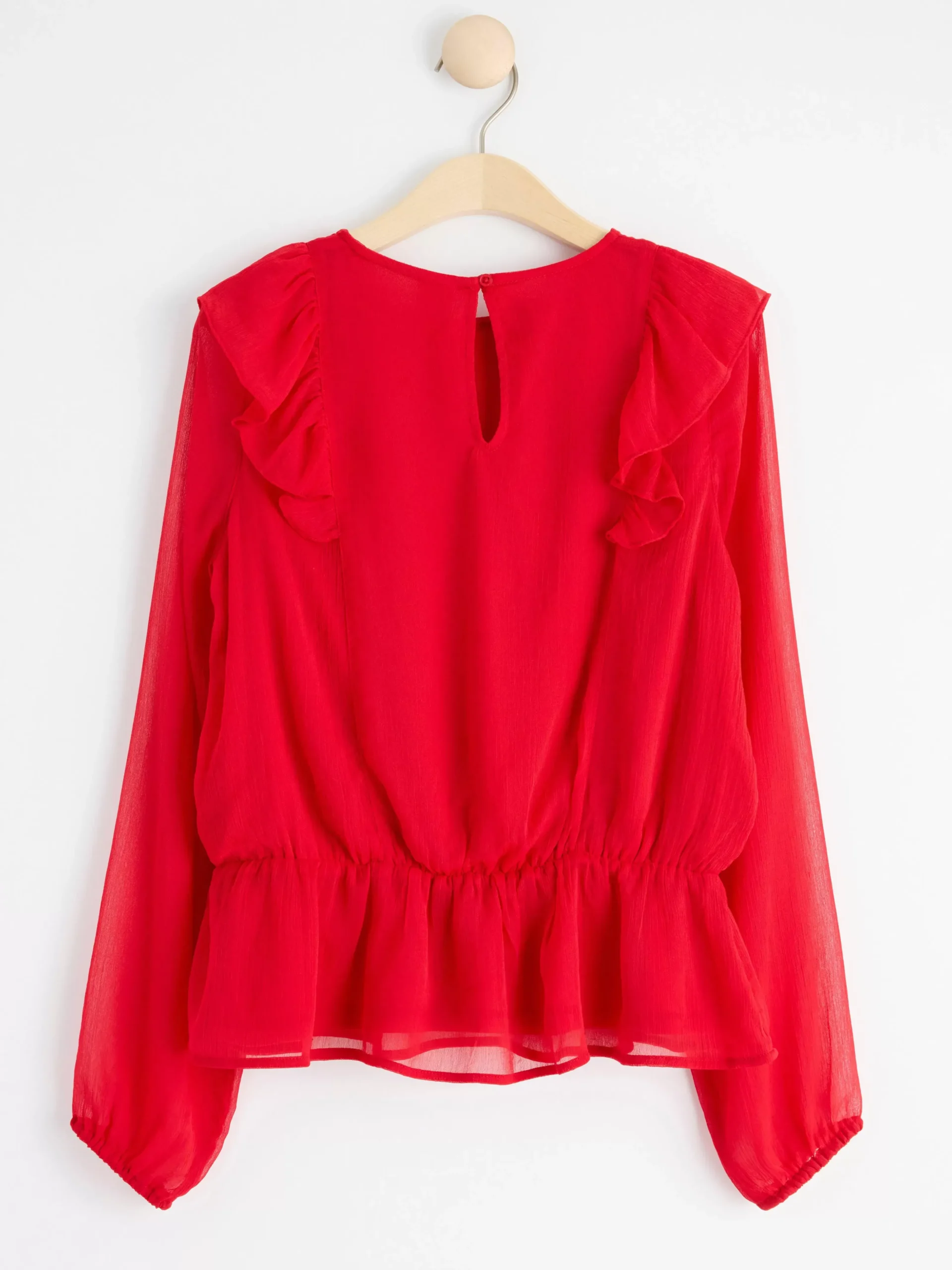Toppar & T-Shirts>Lindex Blus Med Volanger Red