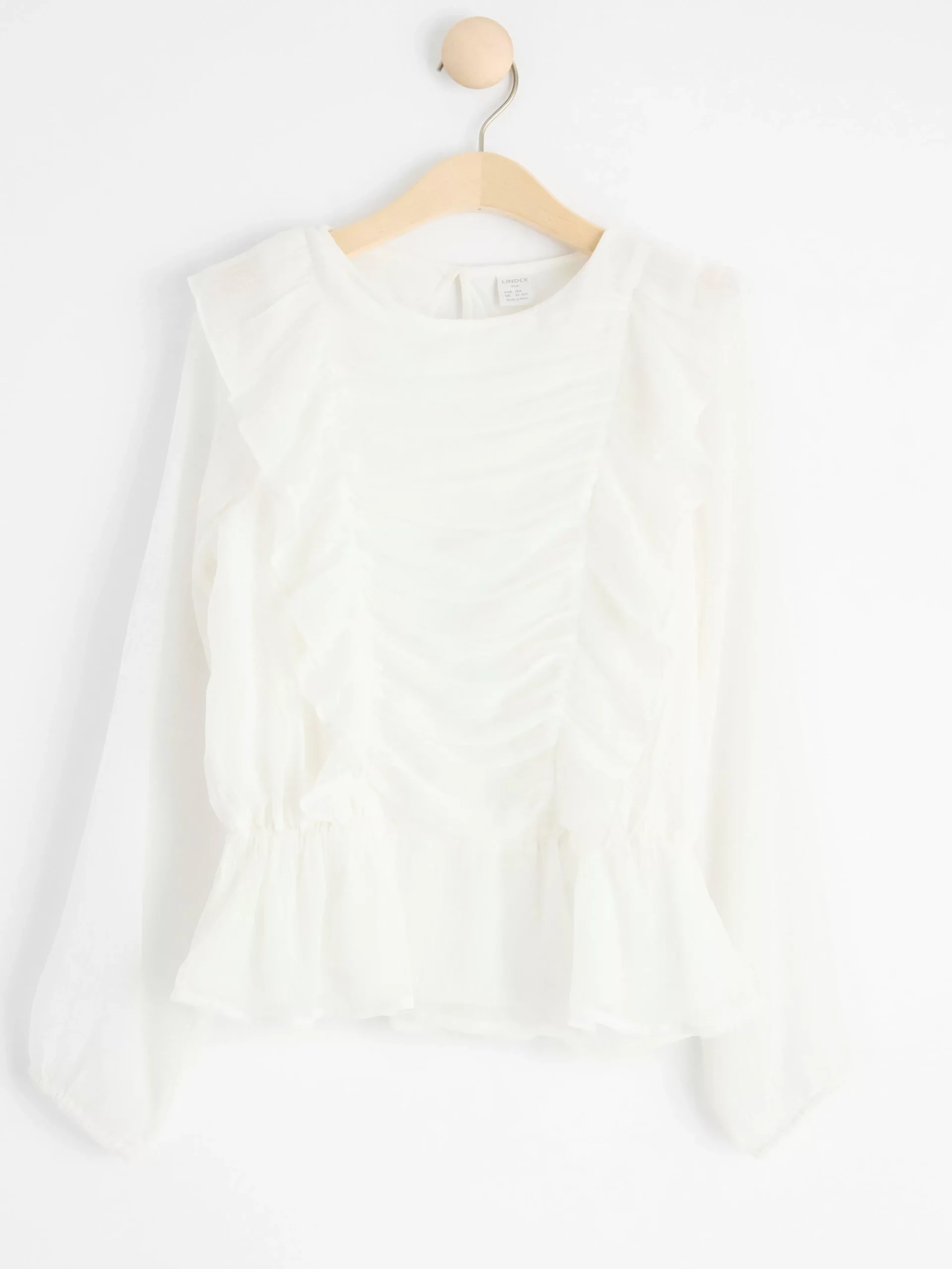 Toppar & T-Shirts>Lindex Blus Med Volanger Off White