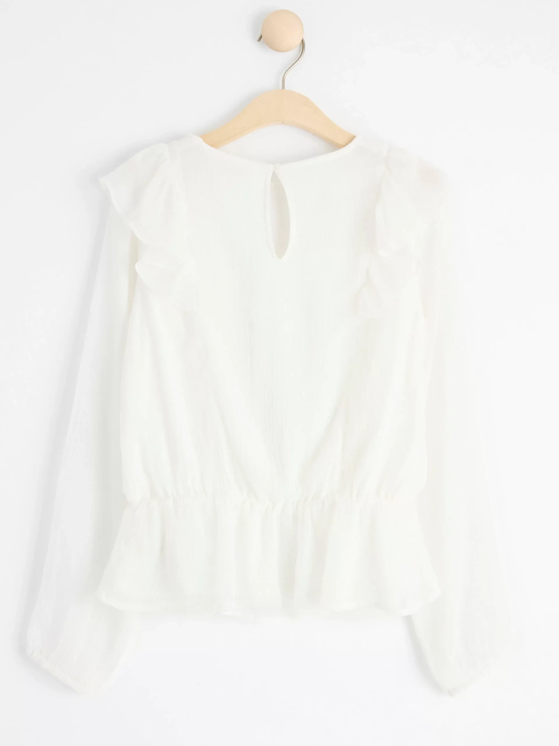 Toppar & T-Shirts>Lindex Blus Med Volanger Off White