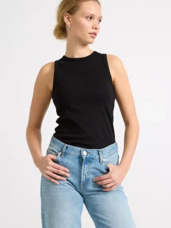 Toppar & T-Shirts>Lindex Bomullslinne Black