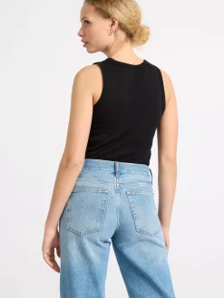 Toppar & T-Shirts>Lindex Bomullslinne Black
