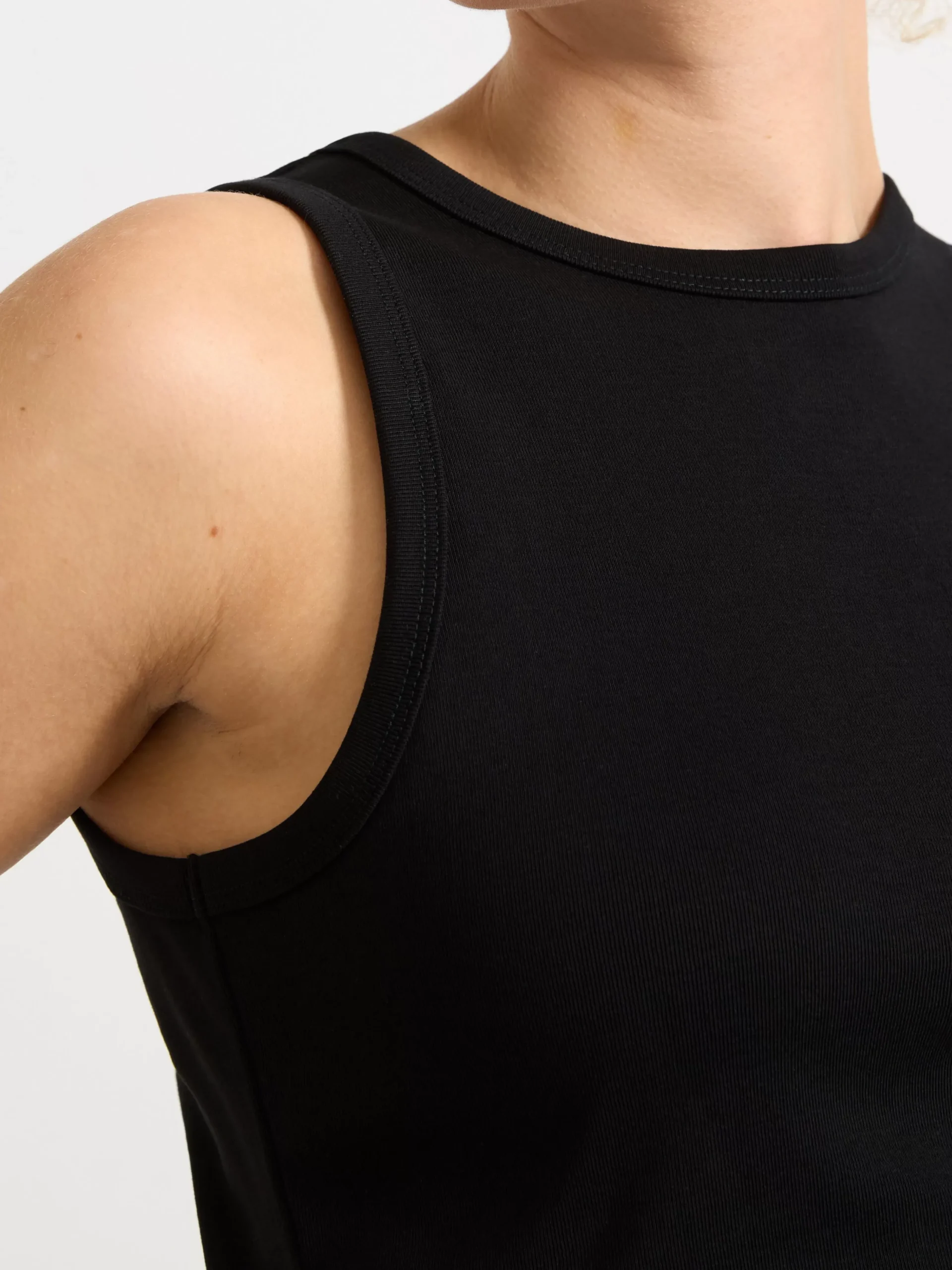 Toppar & T-Shirts>Lindex Bomullslinne Black