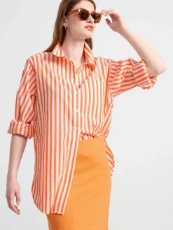 Blusar & Skjortor>Lindex Bomullsskjorta I Oversize-Modell Orange