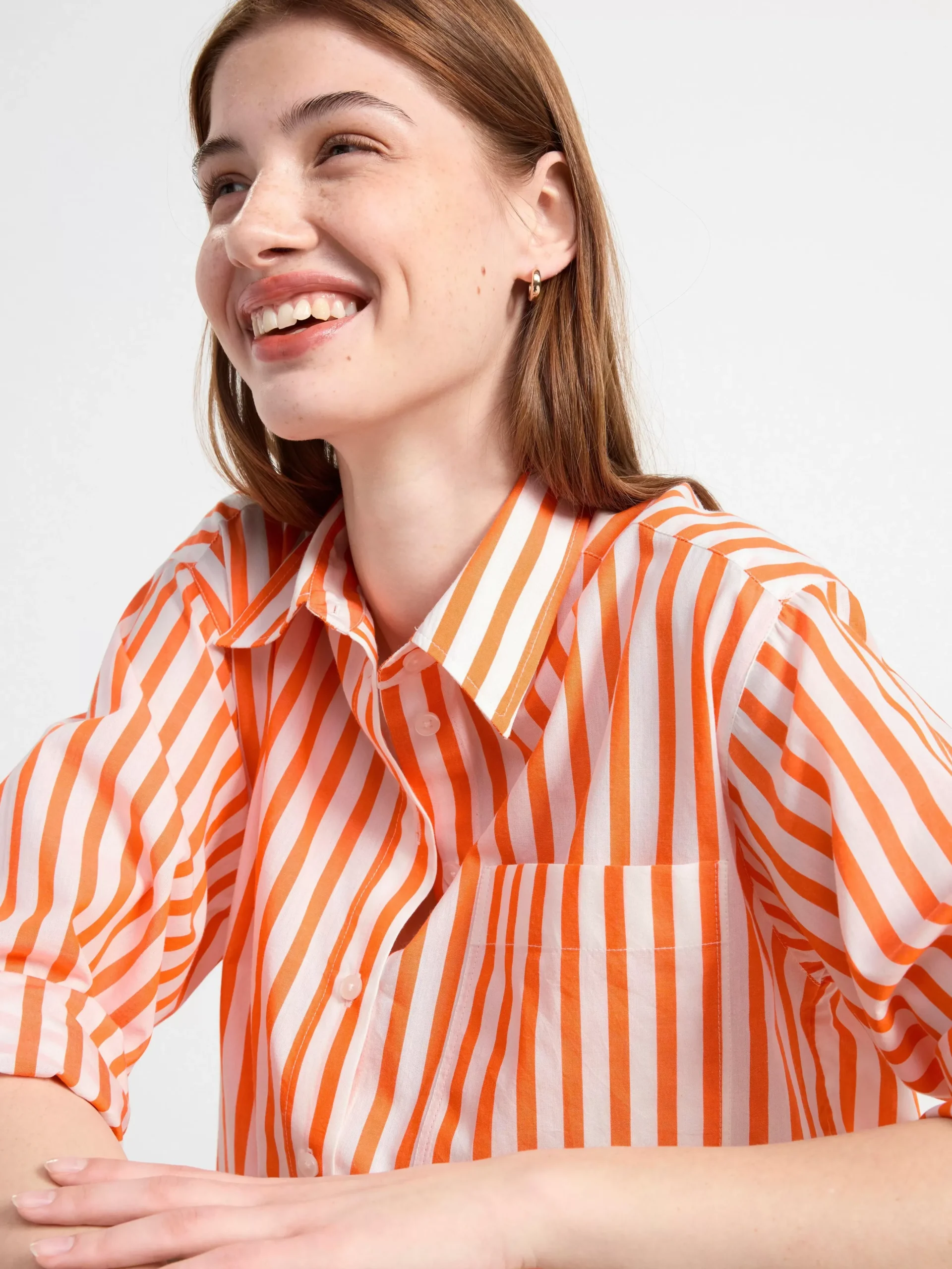 Blusar & Skjortor>Lindex Bomullsskjorta I Oversize-Modell Orange