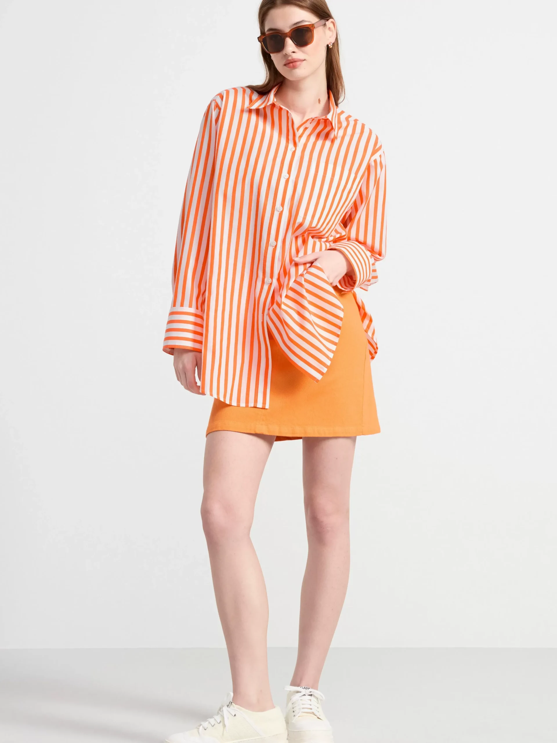 Blusar & Skjortor>Lindex Bomullsskjorta I Oversize-Modell Orange