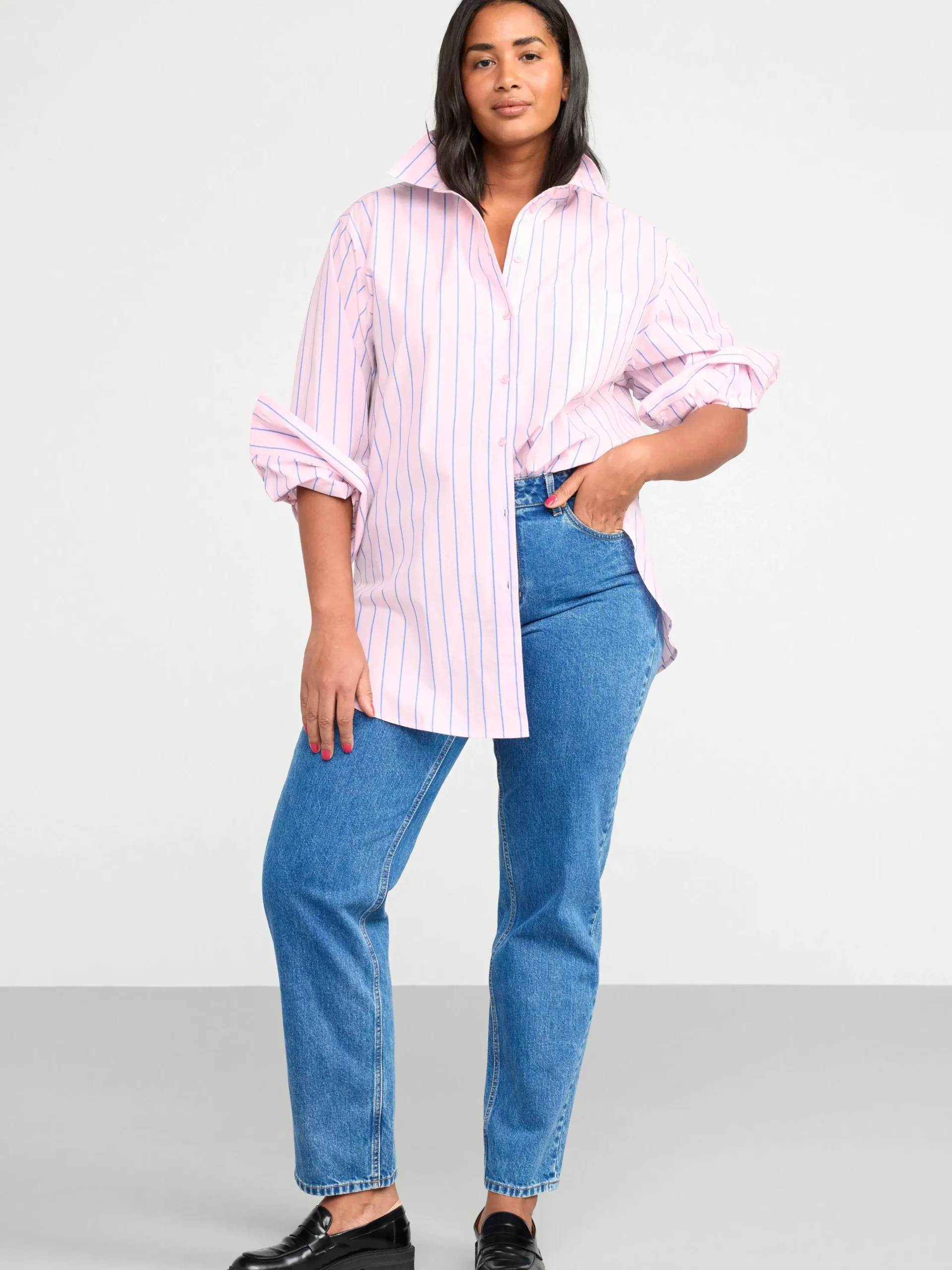 Blusar & Skjortor>Lindex Bomullsskjorta I Oversize-Modell Pink