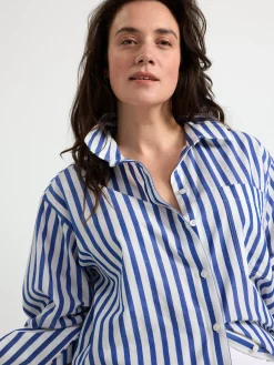 Blusar & Skjortor>Lindex Bomullsskjorta I Oversize-Modell Blue