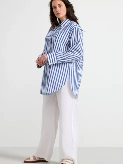 Blusar & Skjortor>Lindex Bomullsskjorta I Oversize-Modell Blue