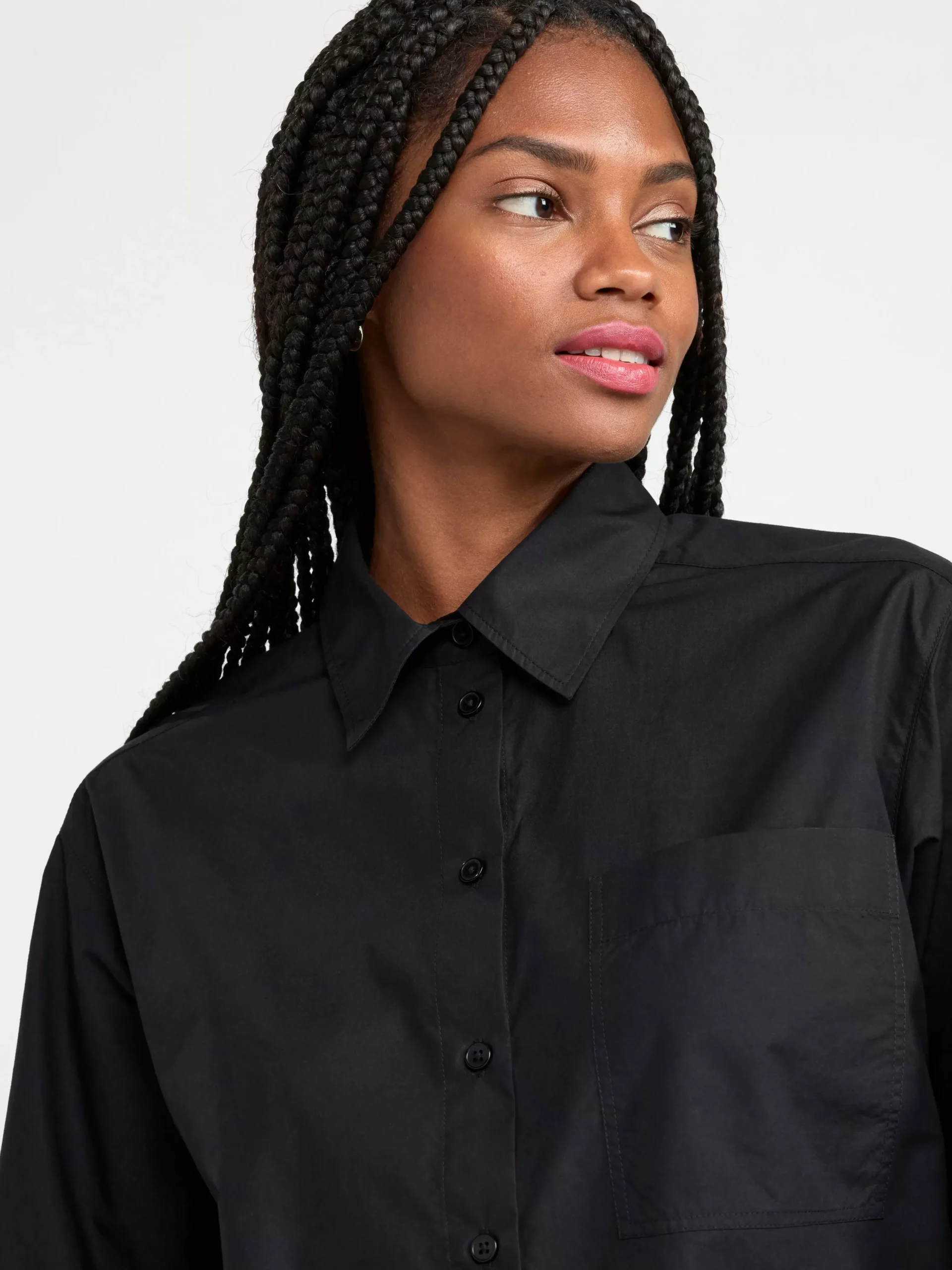 Blusar & Skjortor>Lindex Bomullsskjorta I Oversize-Modell Black