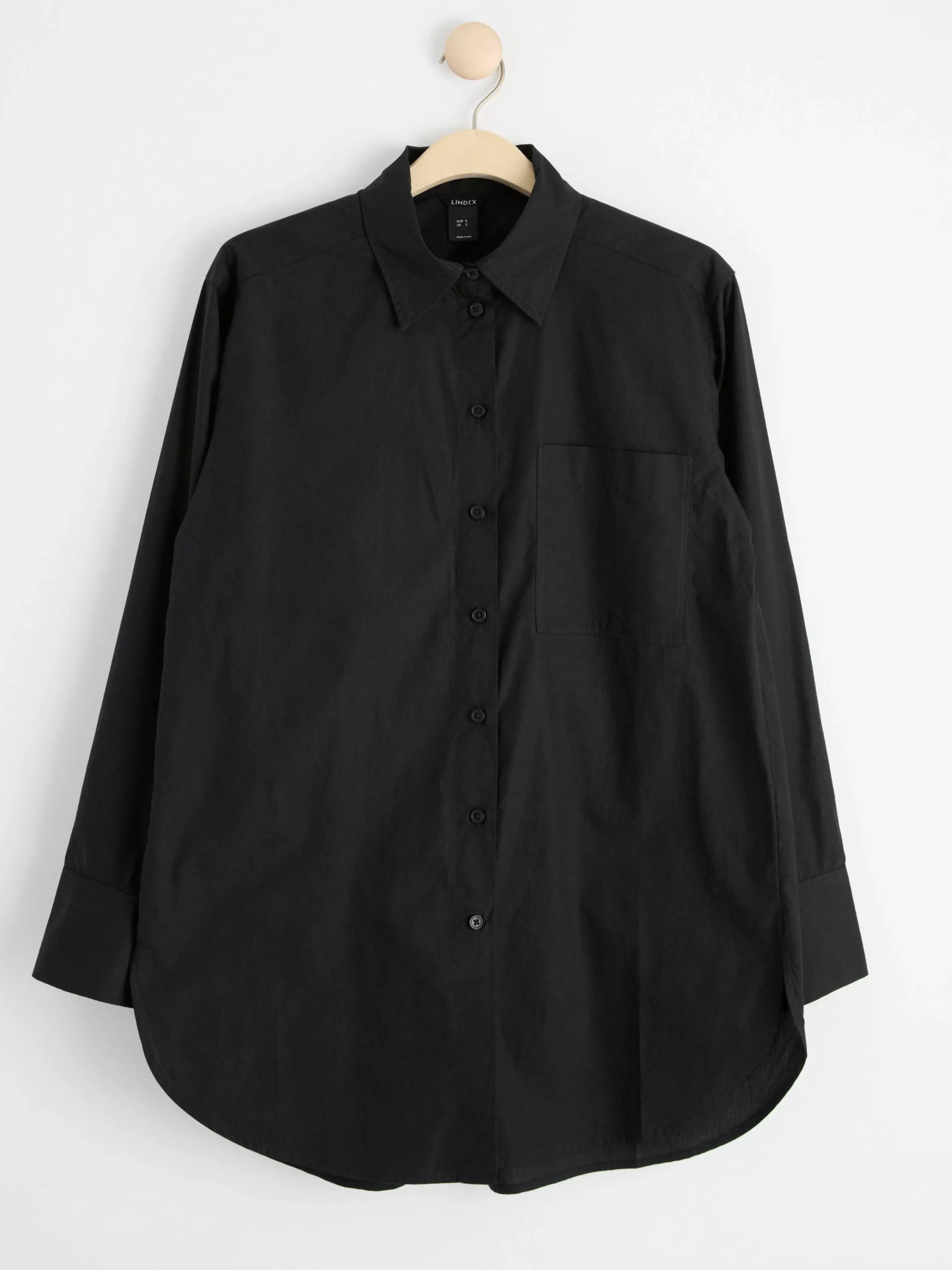 Blusar & Skjortor>Lindex Bomullsskjorta I Oversize-Modell Black