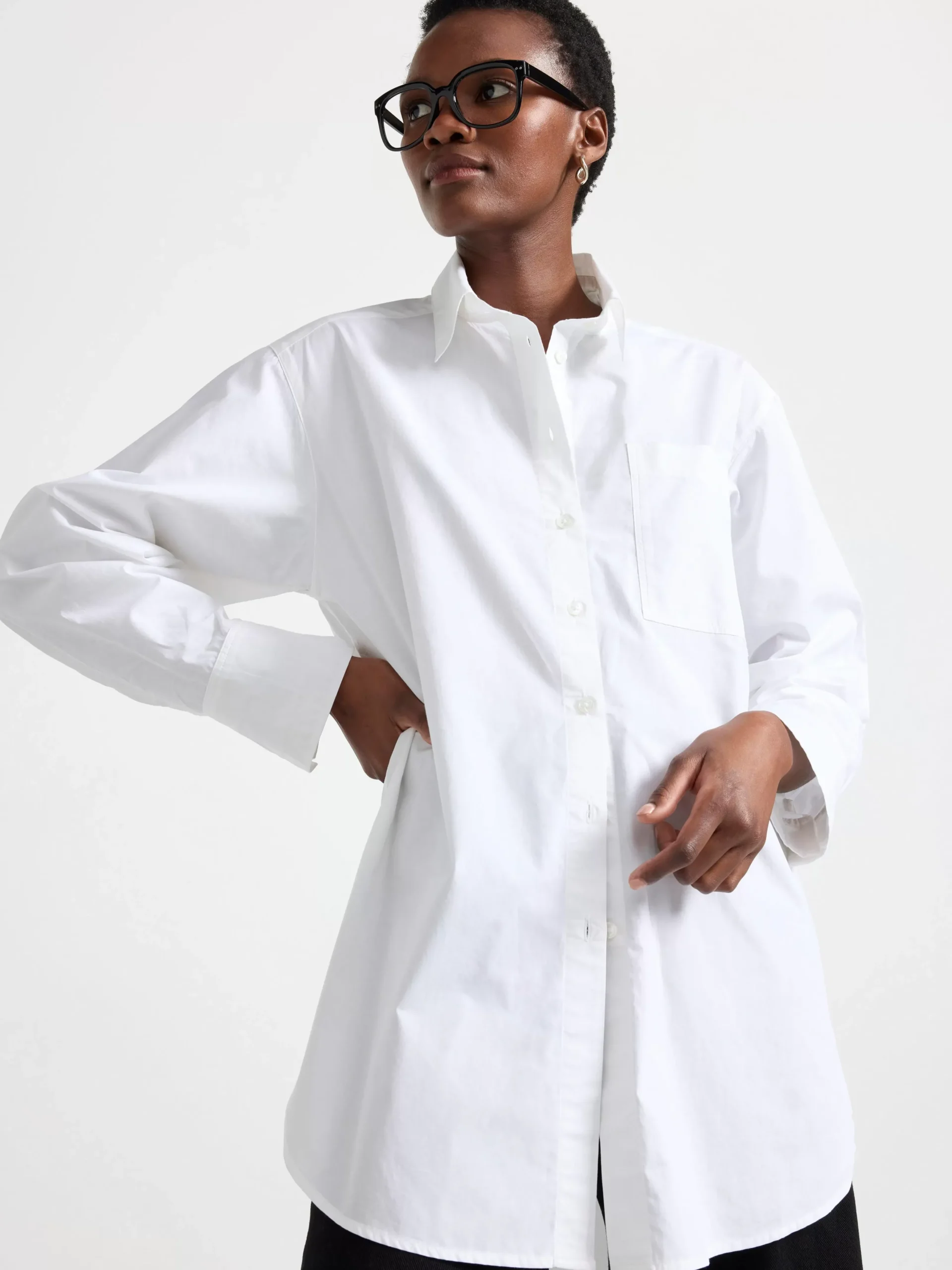 Blusar & Skjortor>Lindex Bomullsskjorta I Oversize-Modell White
