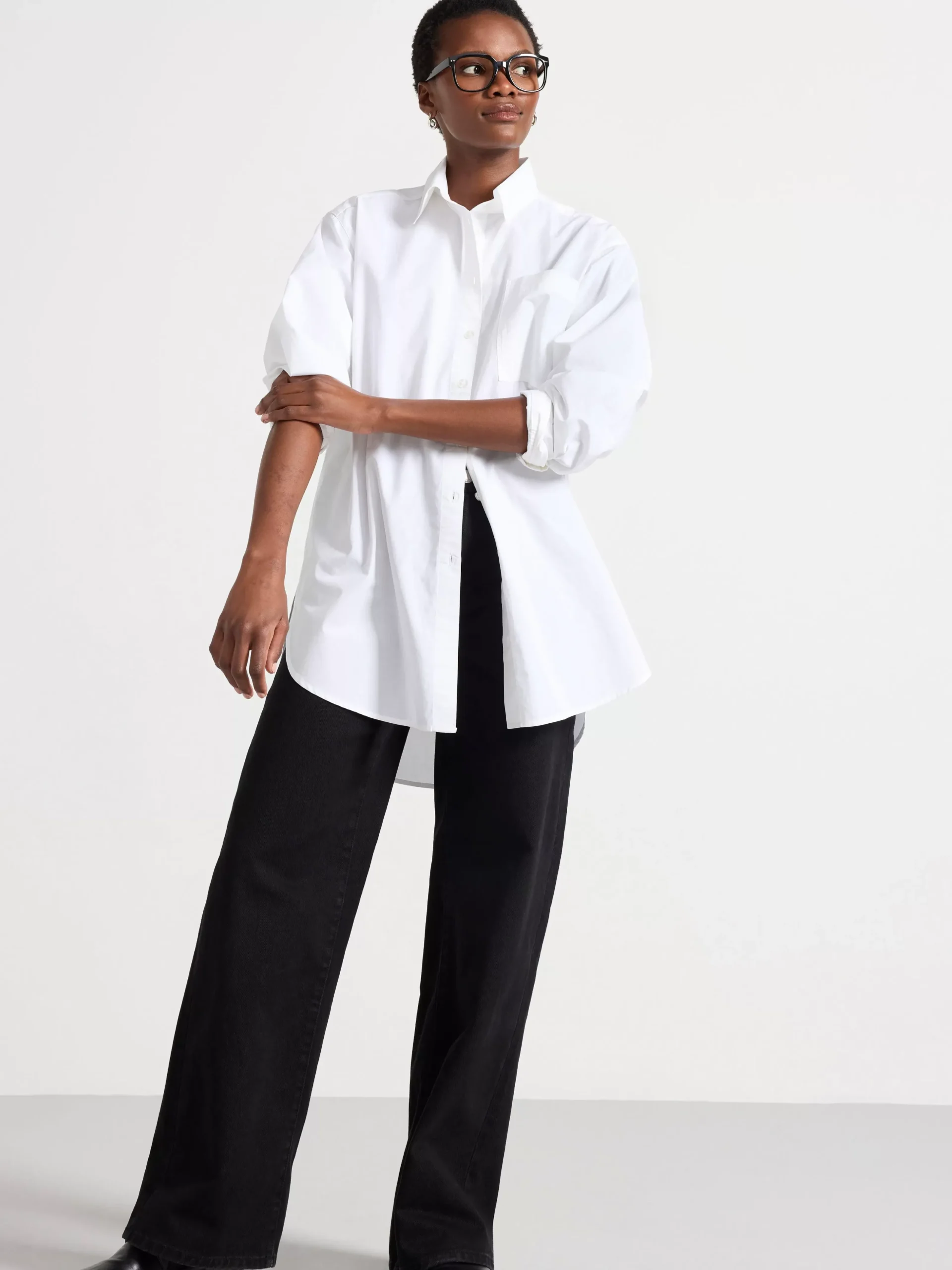 Blusar & Skjortor>Lindex Bomullsskjorta I Oversize-Modell White