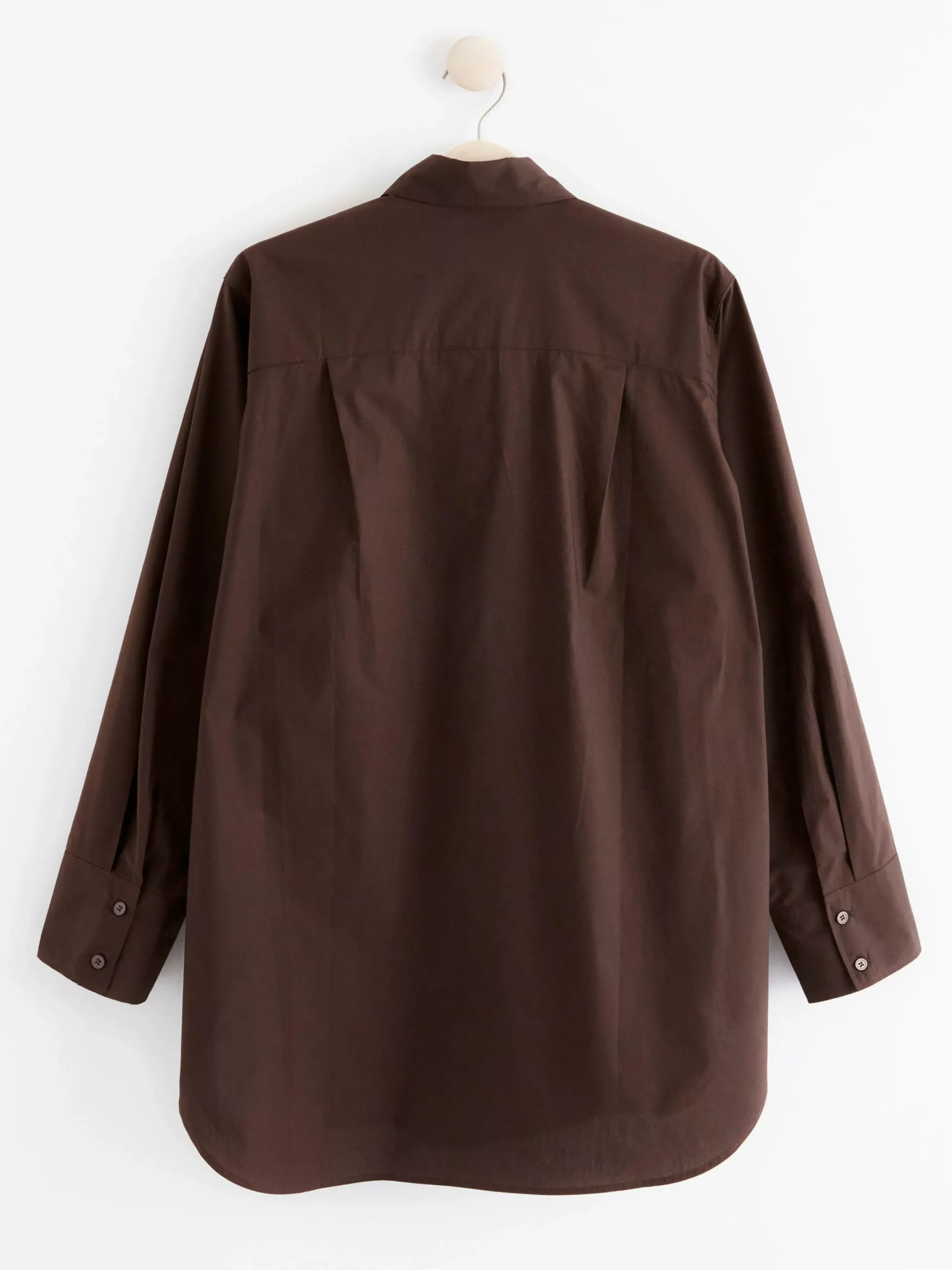 Blusar & Skjortor>Lindex Bomullsskjorta I Oversize-Modell Dark Dusty Brown