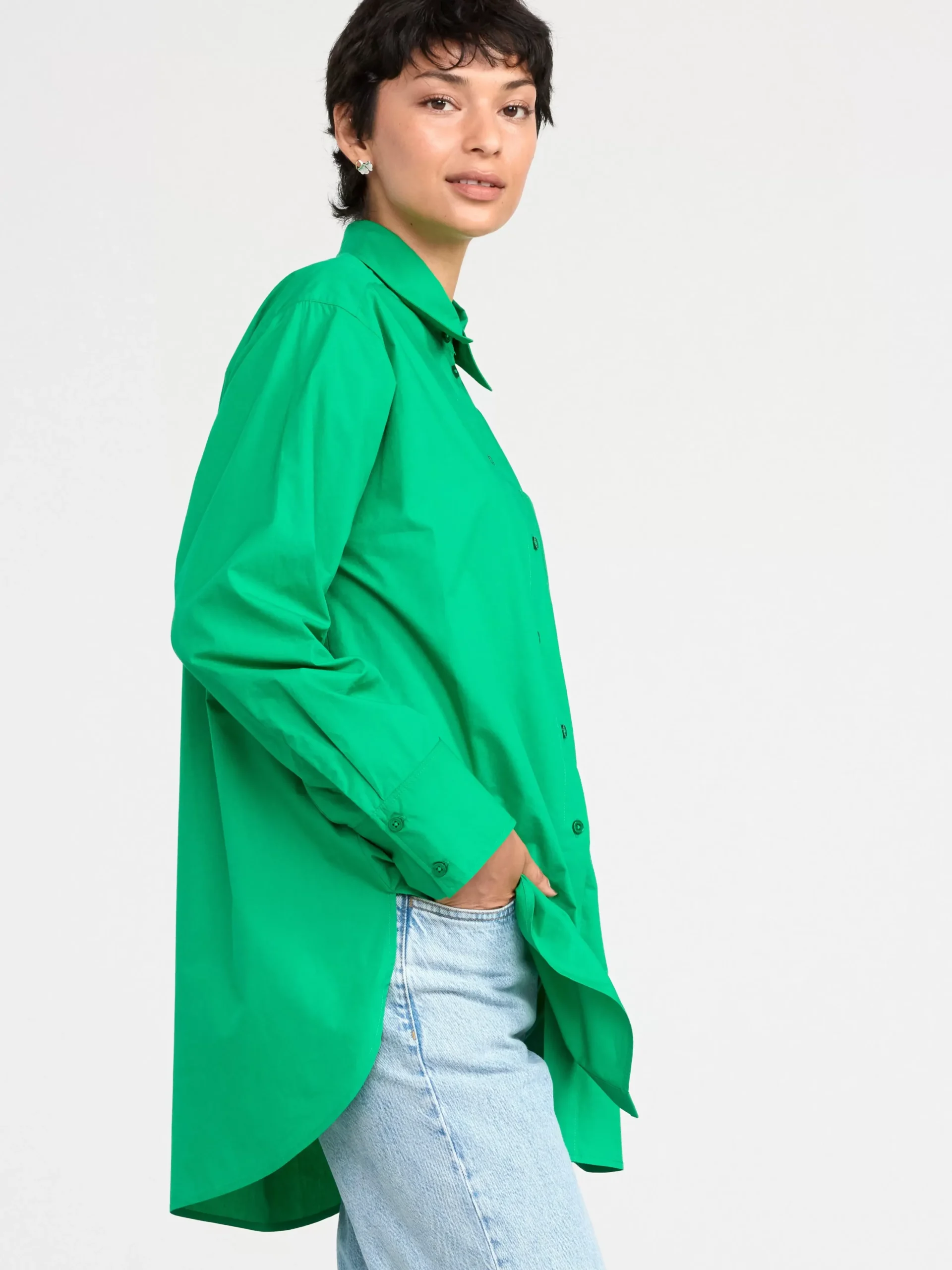 Blusar & Skjortor>Lindex Bomullsskjorta I Oversize-Modell Green