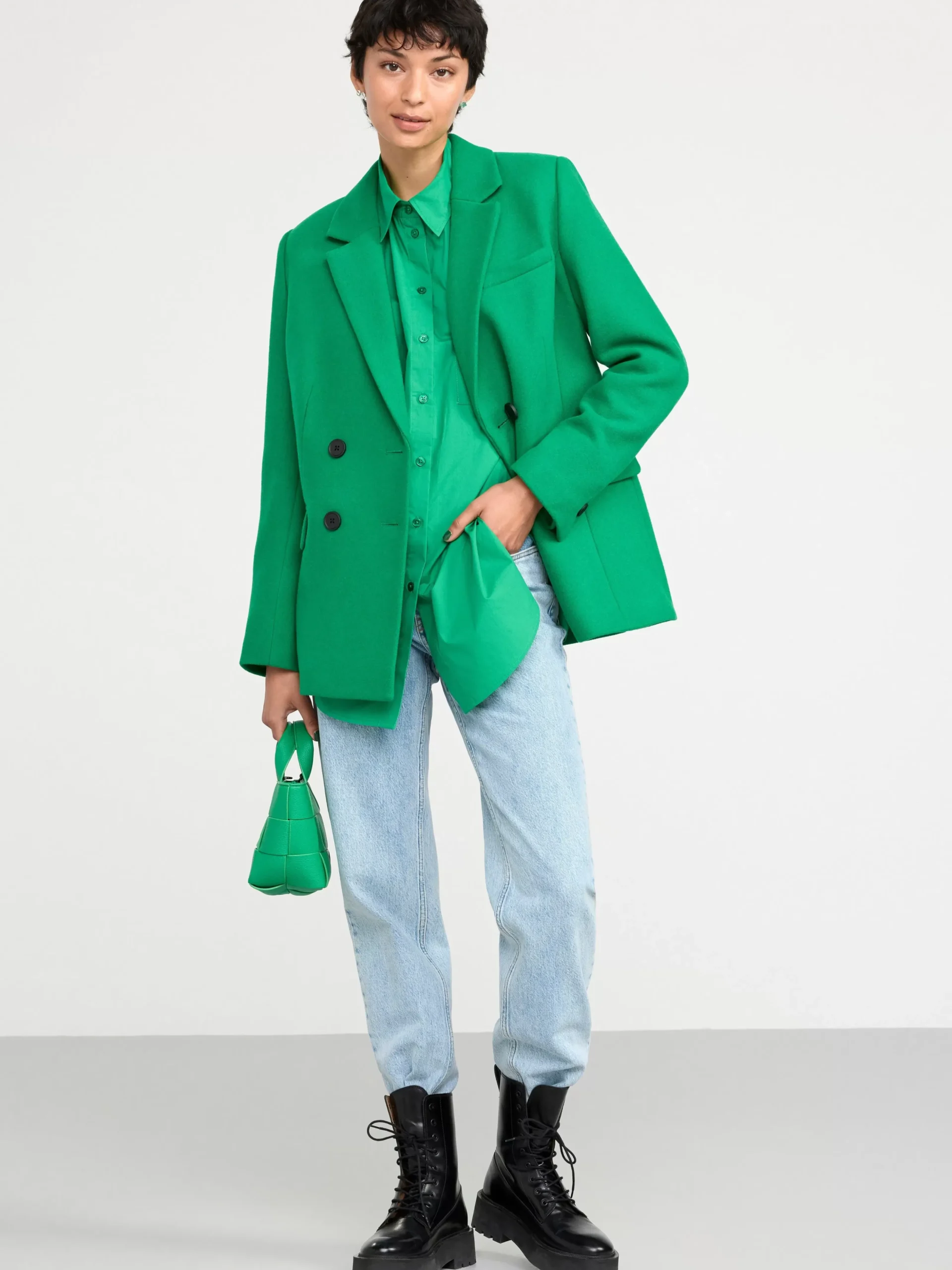 Blusar & Skjortor>Lindex Bomullsskjorta I Oversize-Modell Green