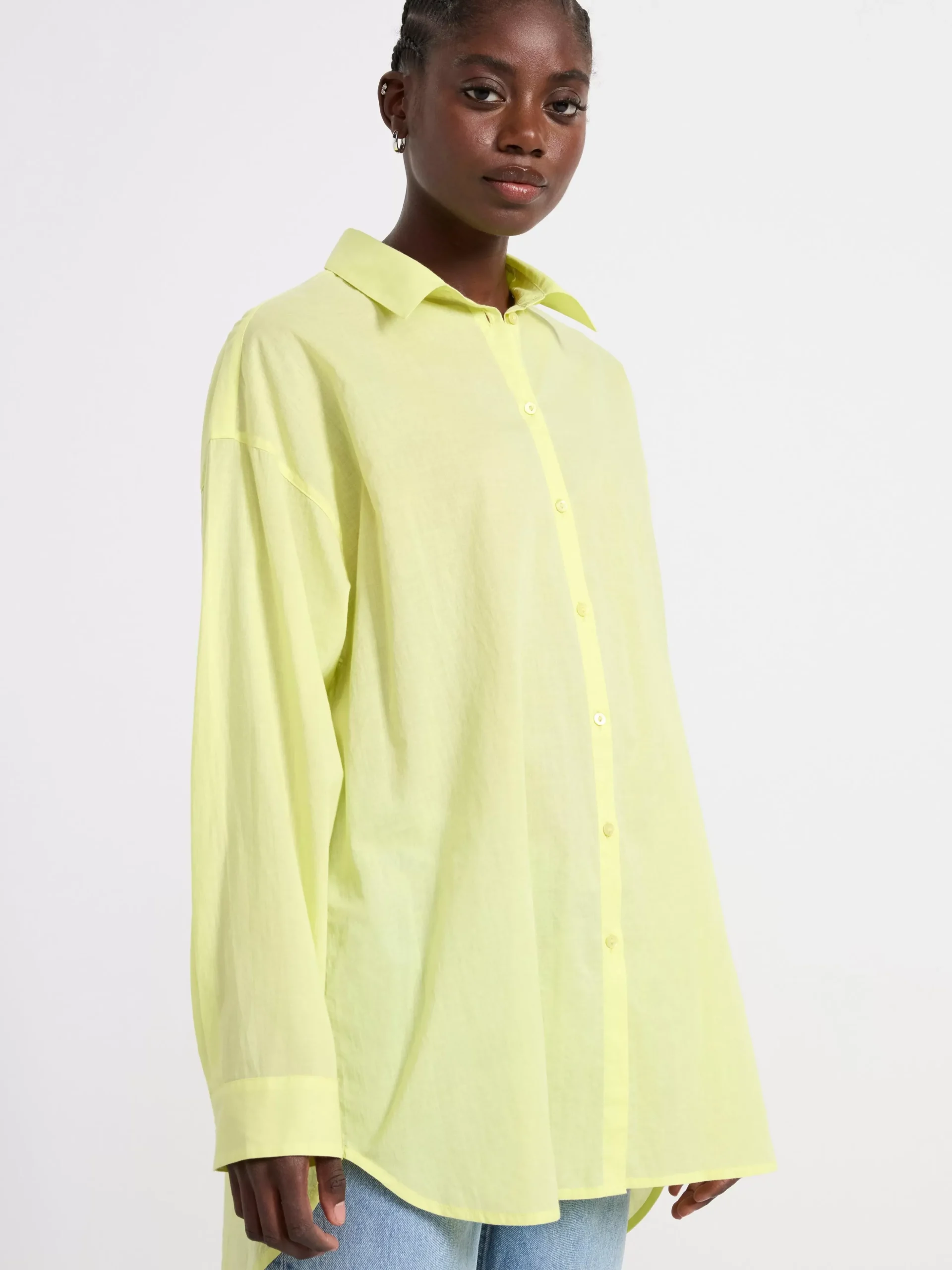 Blusar & Skjortor>Lindex Bomullsskjorta Med Lang Arm Green