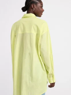 Blusar & Skjortor>Lindex Bomullsskjorta Med Lang Arm Green