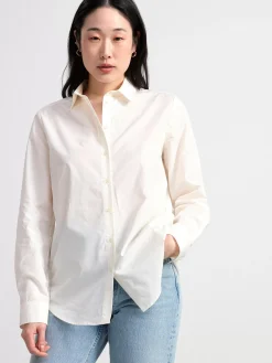 Blusar & Skjortor>Lindex Bomullsskjorta Med Lang Arm White