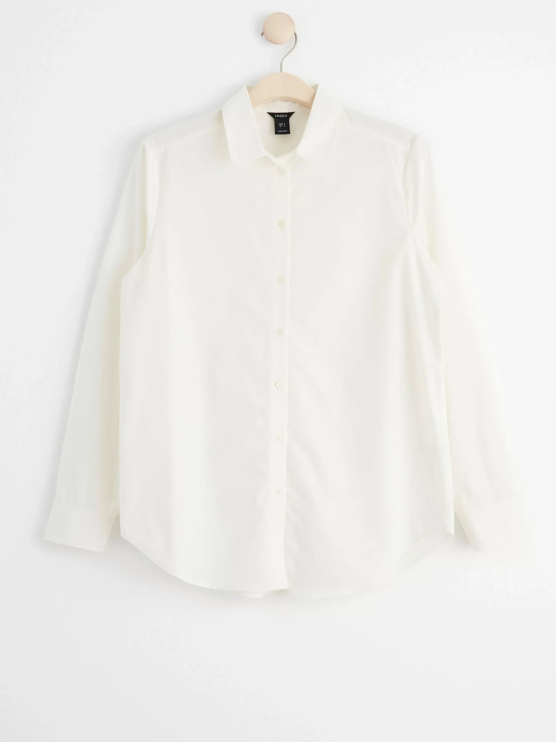 Blusar & Skjortor>Lindex Bomullsskjorta Med Lang Arm White