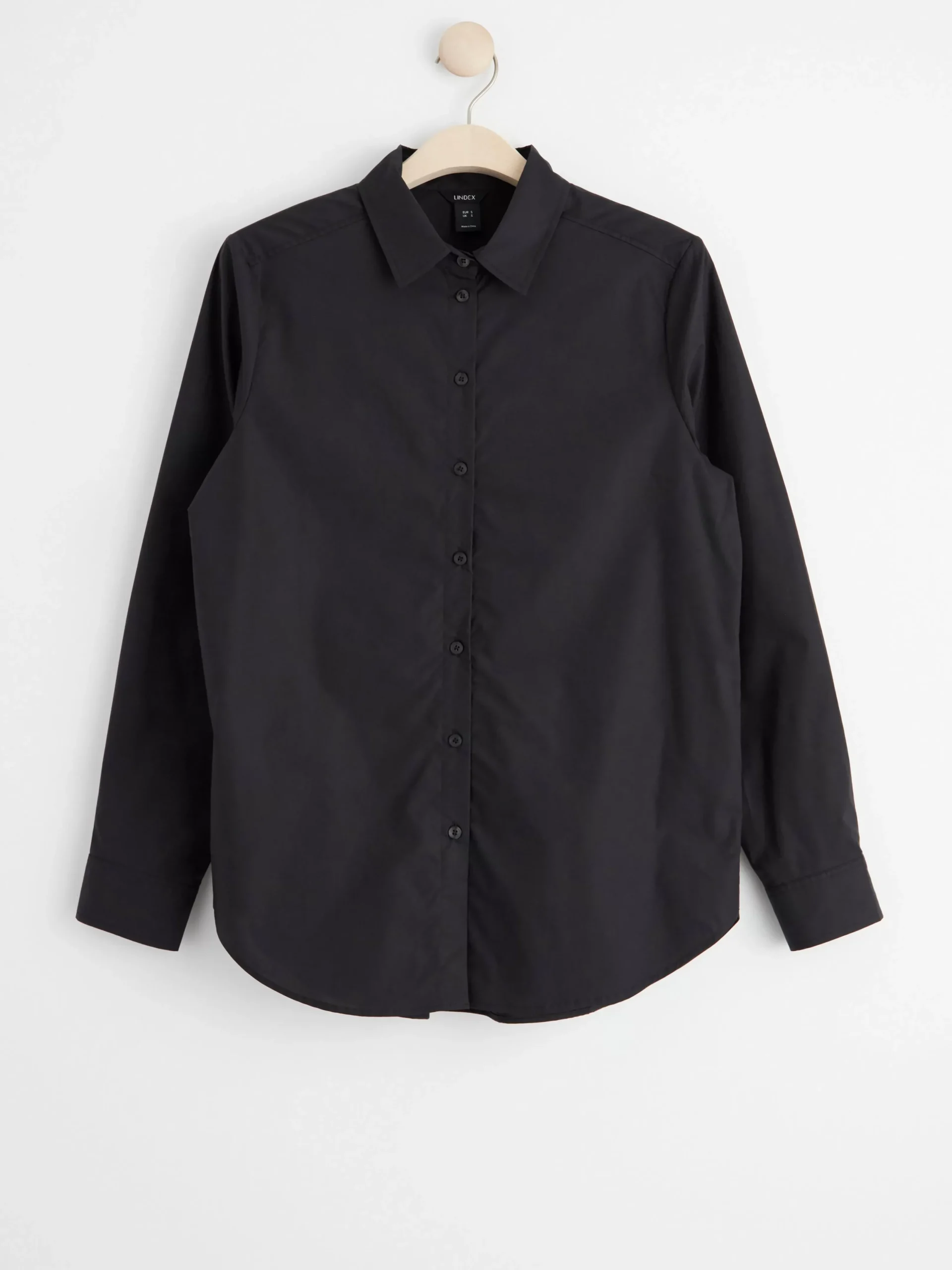 Blusar & Skjortor>Lindex Bomullsskjorta Med Lang Arm Black