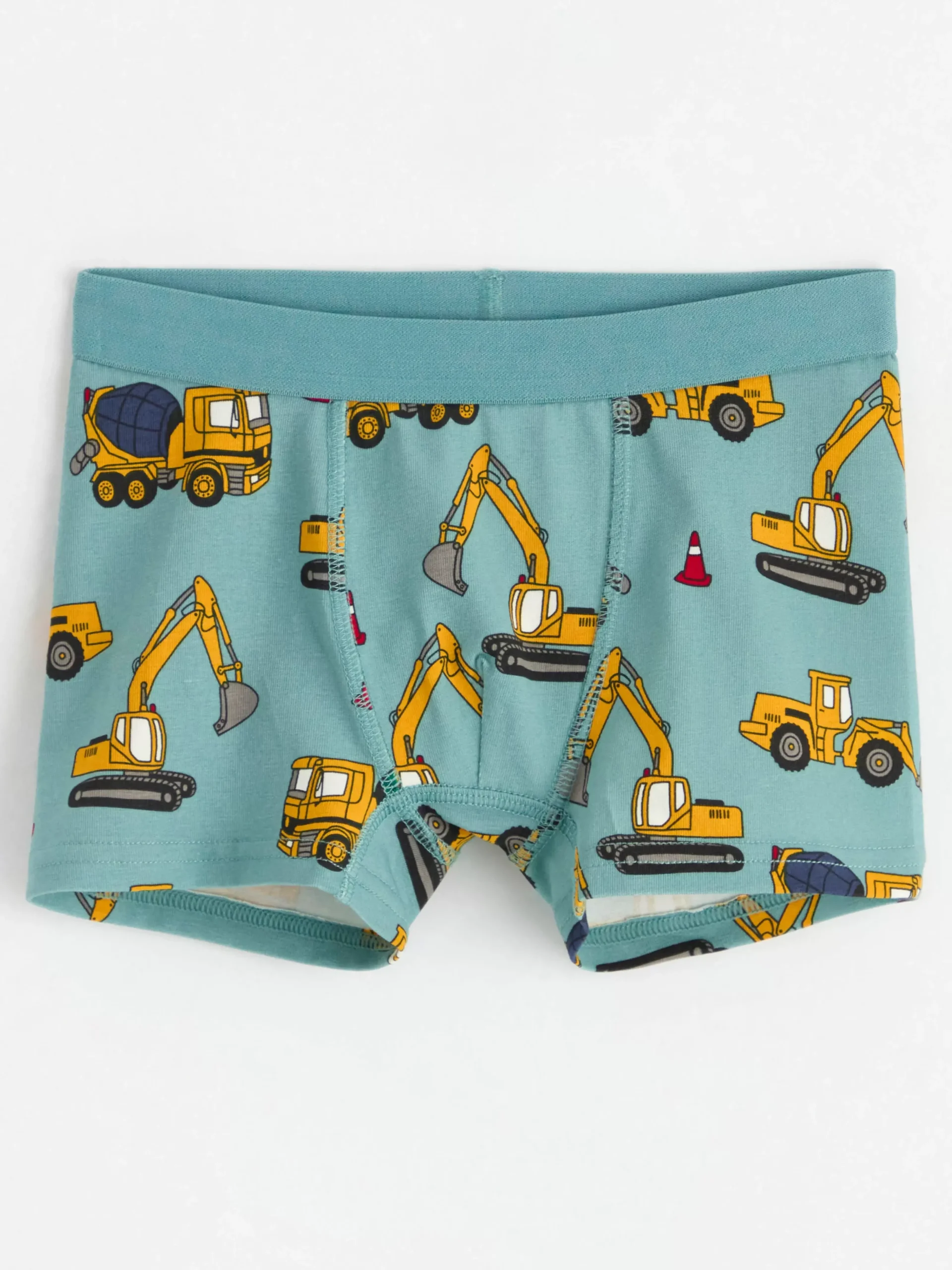 Underkläder>Lindex Boxershorts Med Byggfordon Dusty Turquoise