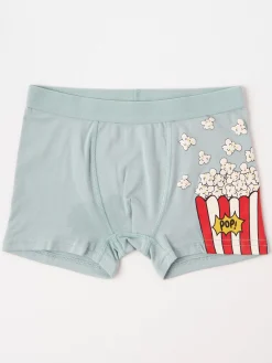 Underkläder>Lindex Boxershorts Med Popcorntryck Light Aqua