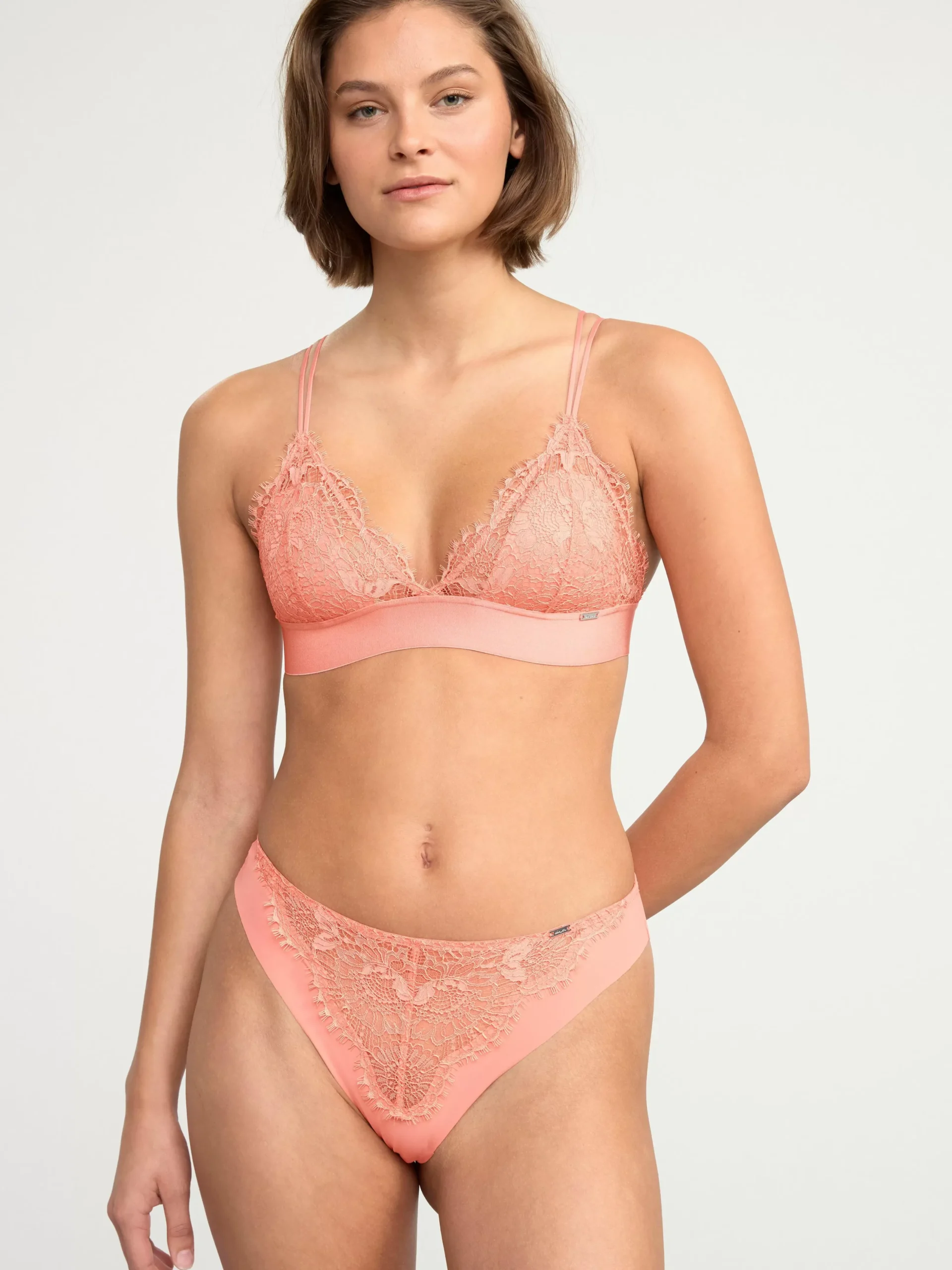 Bh>Lindex Bralette I Spets Light Dusty Coral
