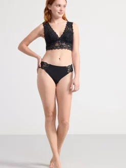 Bh>Lindex Bralette Med Spets Black