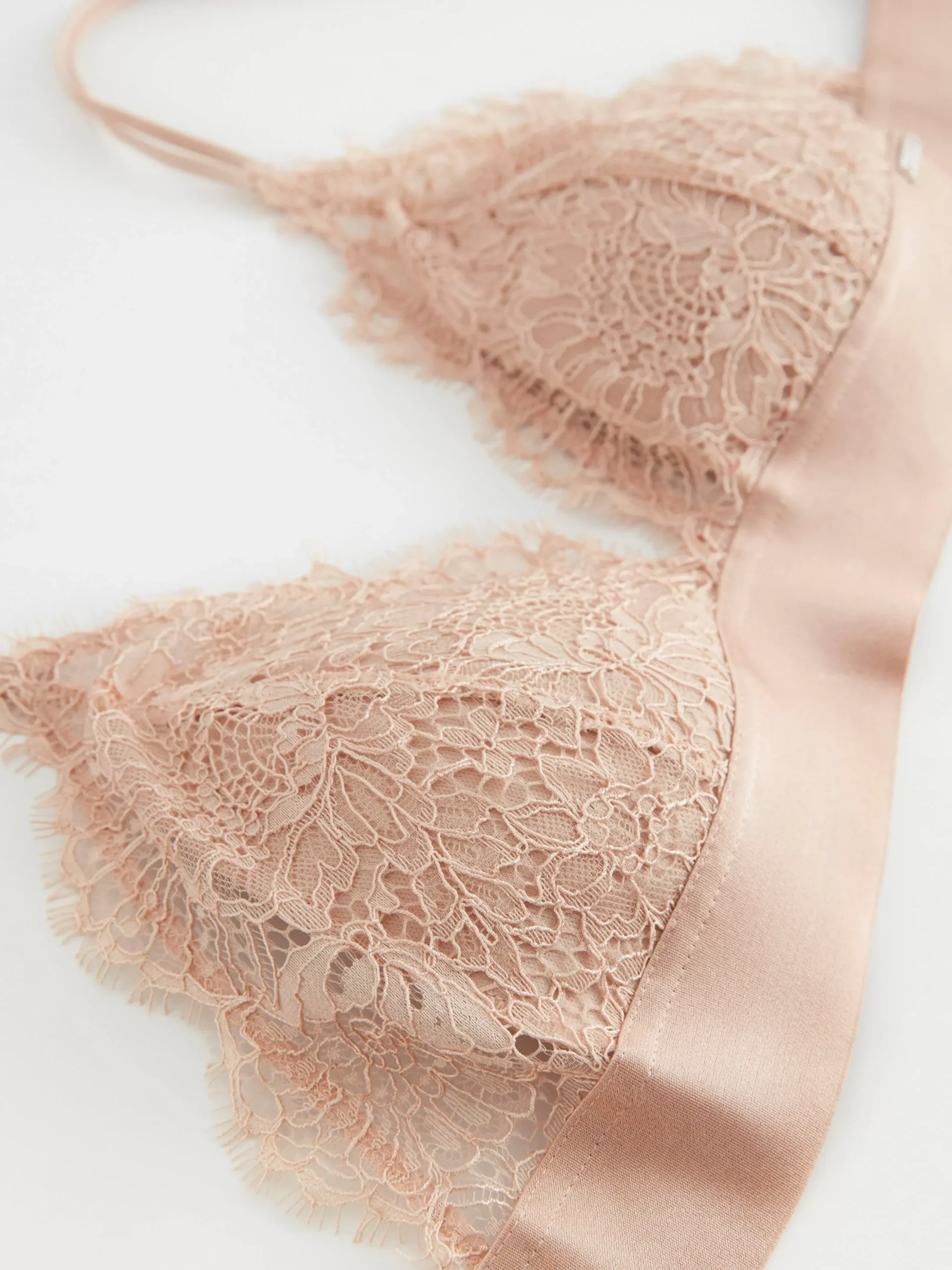 Bh>Lindex Bralette Med Spets Beige