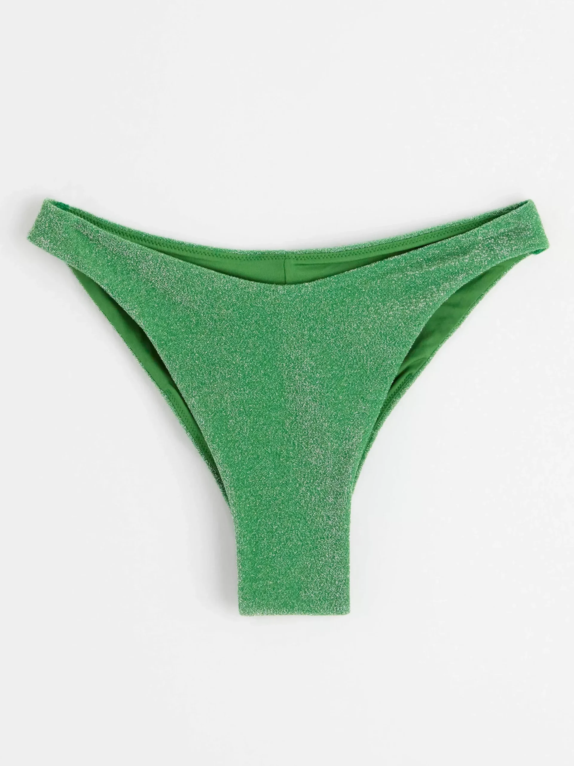 Badkläder>Lindex Brazilian Bikiniunderdel Med Normalhog Midja I Lurex Dark Green