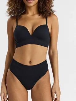 Trosor>Lindex Brazilian High Ribbad Seamless-Trosa Black