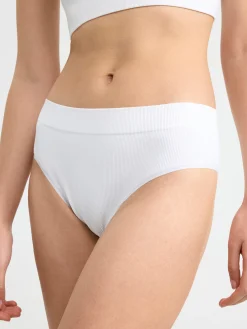 Trosor>Lindex Brazilian High Ribbad Seamless-Trosa White