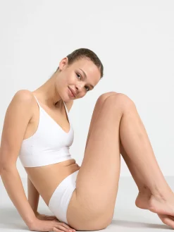 Trosor>Lindex Brazilian High Ribbad Seamless-Trosa White